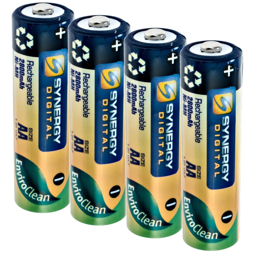 Pack of 4 AA NiMH Rechargable Batteries - 2800mAh