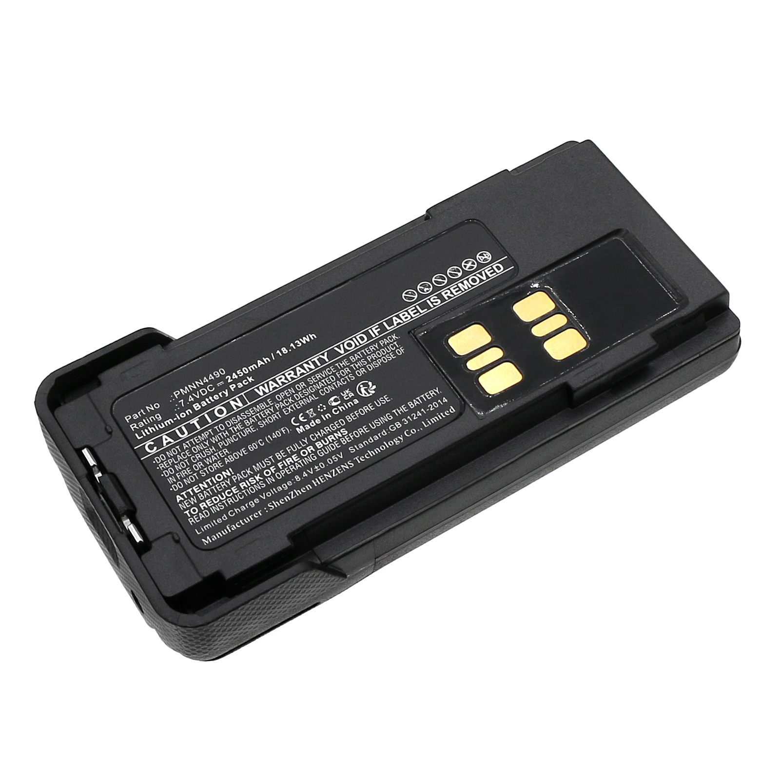 Synergy Digital 2-Way Radio Battery, Compatible with Motorola PMNN4490 2-Way Radio Battery (Li-ion, 7.4V, 2450mAh)