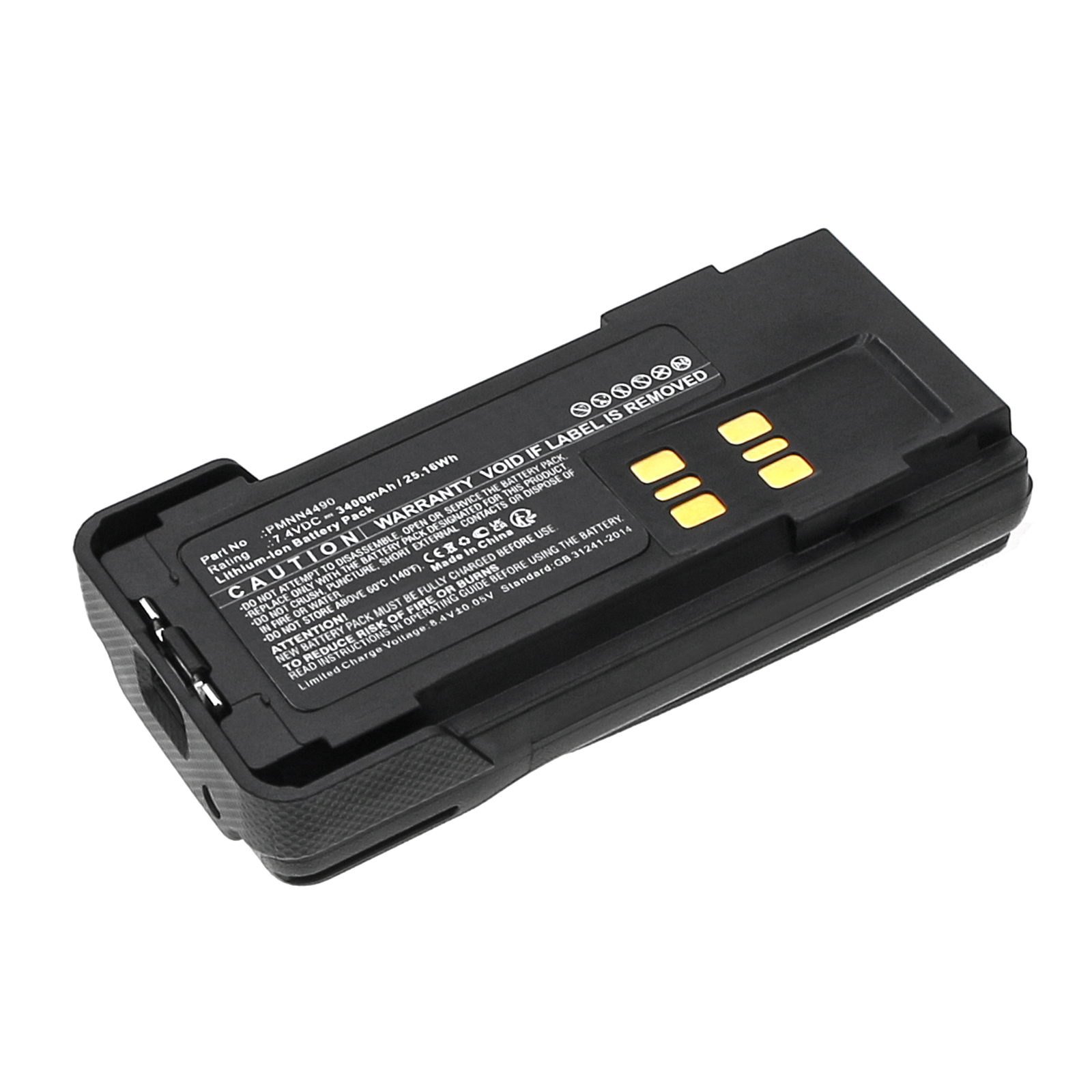 Synergy Digital 2-Way Radio Battery, Compatible with Motorola PMNN4418 2-Way Radio Battery (Li-ion, 7.4V, 3400mAh)