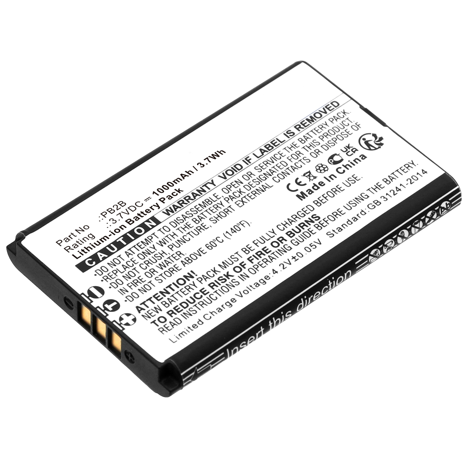 Synergy Digital 2-Way Radio Battery, Compatible with Dynascan PB2B 2-Way Radio Battery (Li-ion, 3.7V, 1000mAh)