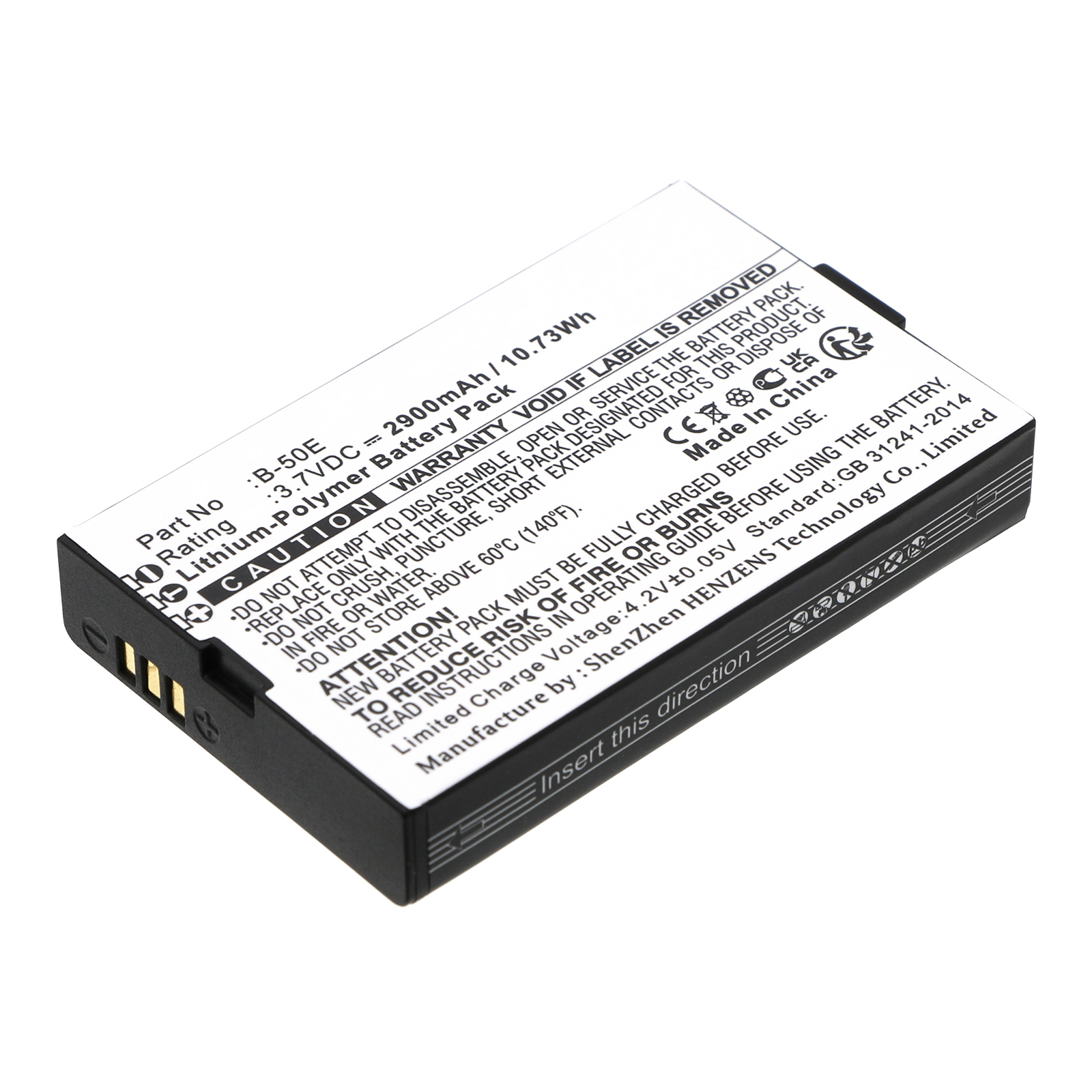 Synergy Digital 2-Way Radio Battery, Compatible with Inrico B-50E 2-Way Radio Battery (Li-Pol, 3.7V, 2900mAh)