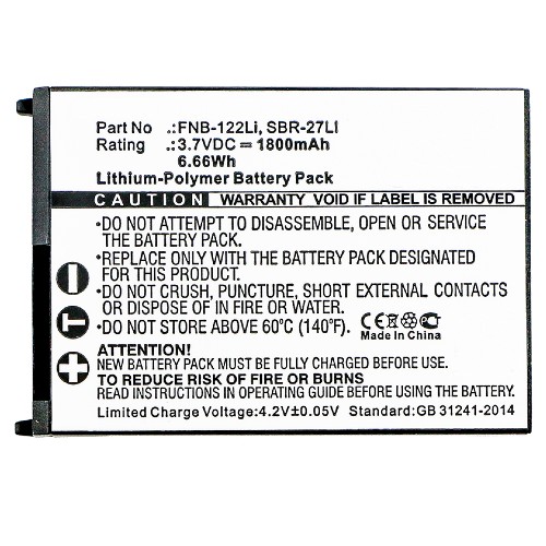 Synergy Digital 2-Way Radio Battery, Compatible with Horizon FNB-122Li, SBR-27LI 2-Way Radio Battery (3.7V, Li-Pol, 1800mAh)