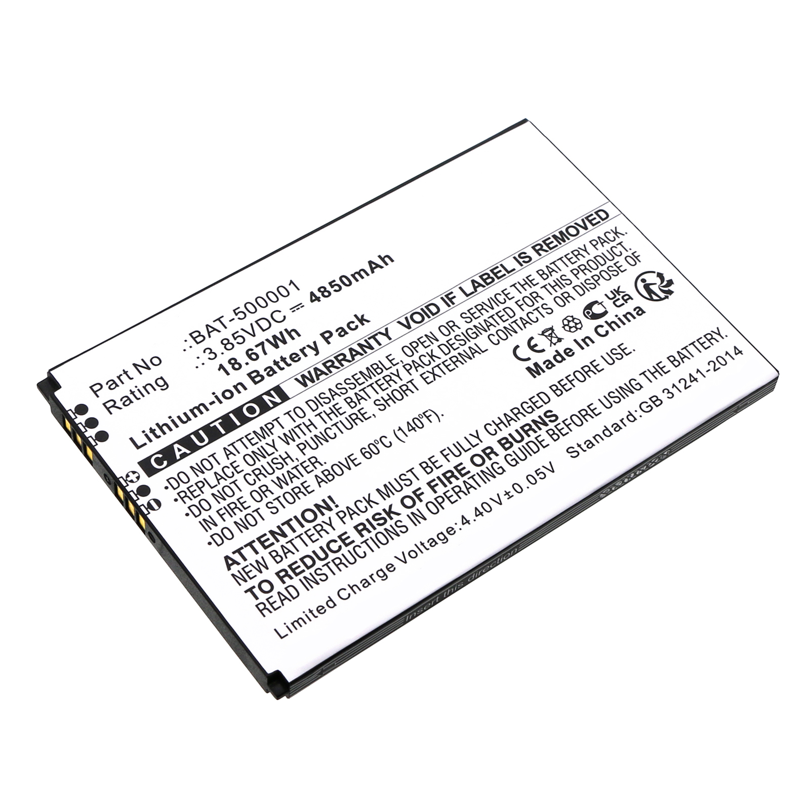 Synergy Digital Barcode Scanner Battery, Compatible with BlueBird BAT-500001 Barcode Scanner Battery (Li-ion, 3.85V, 4850mAh)