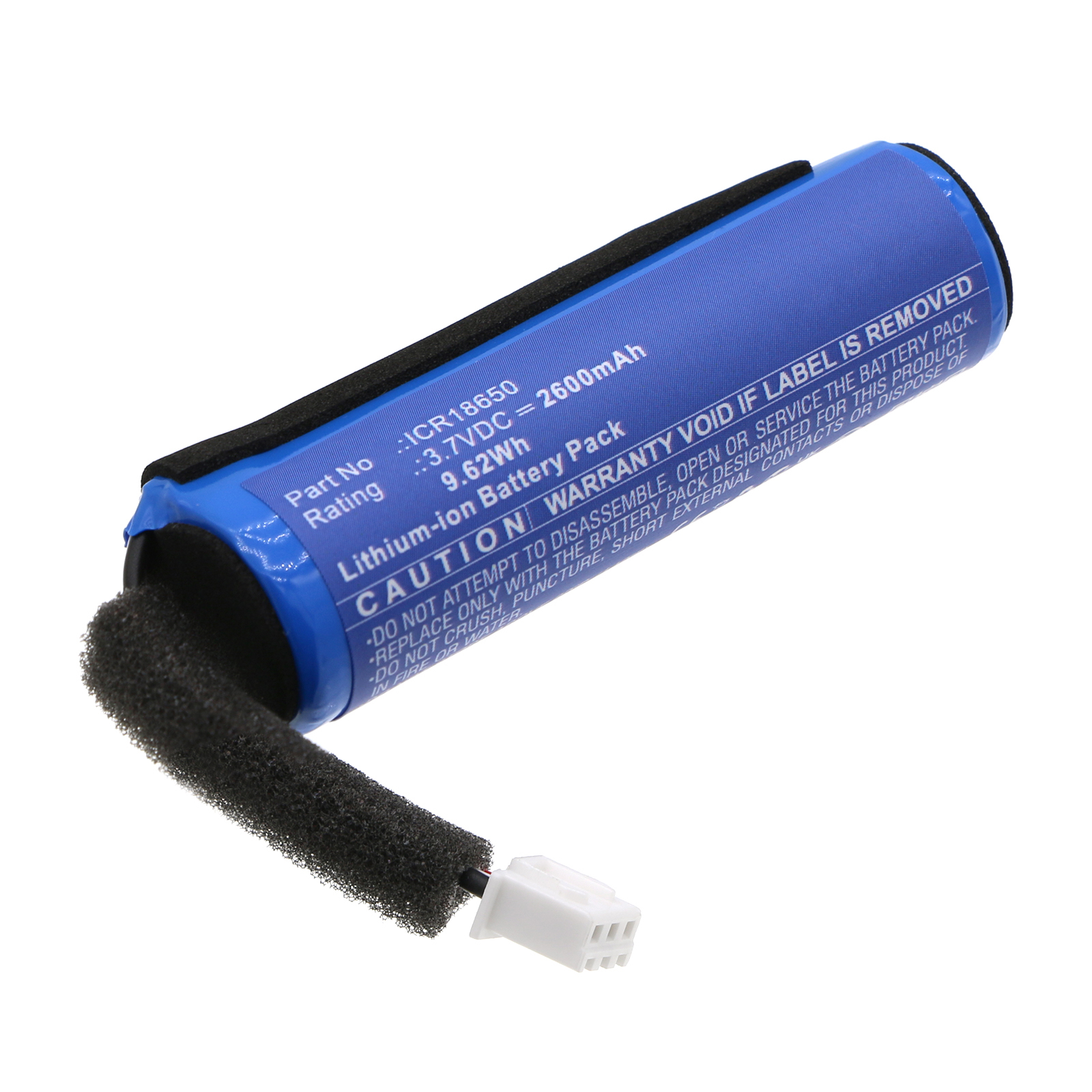 Synergy Digital Speaker Battery, Compatible with Groove onn ICR18650 Speaker Battery (Li-ion, 3.7V, 2600mAh)