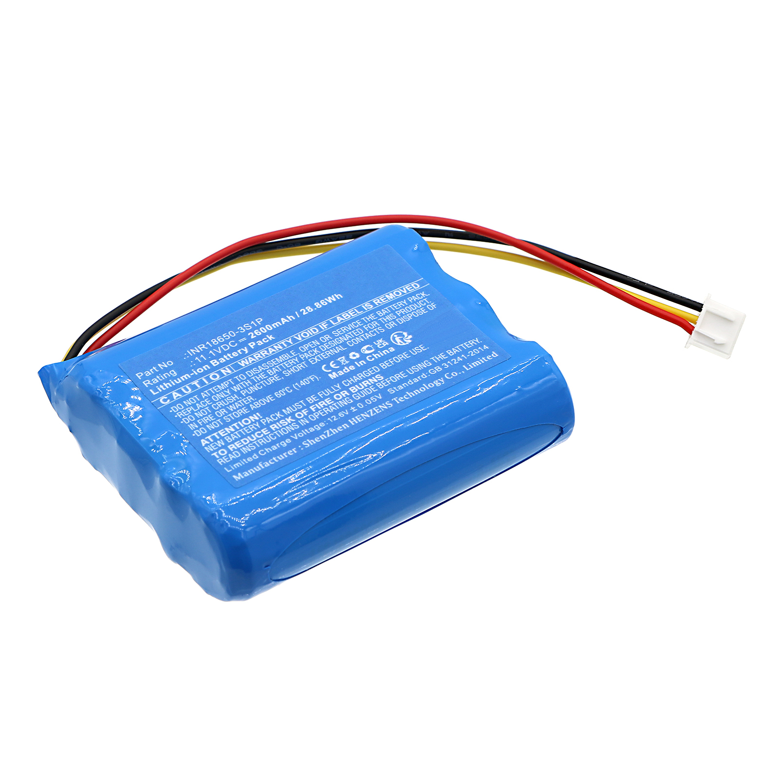 Synergy Digital Speaker Battery, Compatible with DOCKIN INR18650-3S1P Speaker Battery (Li-ion, 11.1V, 2600mAh)