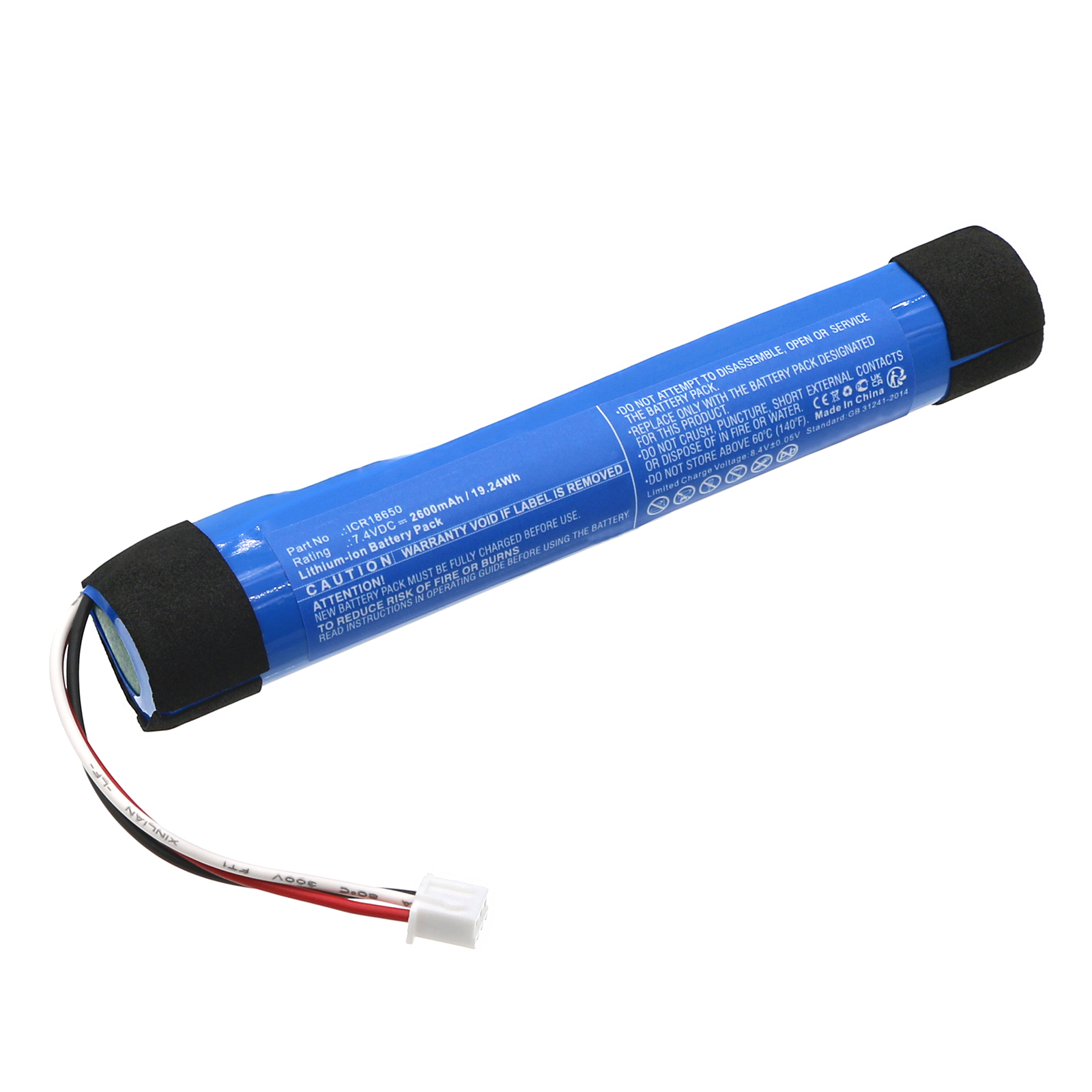 Synergy Digital Speaker Battery, Compatible with Cleer ICR18650 Speaker Battery (Li-ion, 7.4V, 2600mAh)