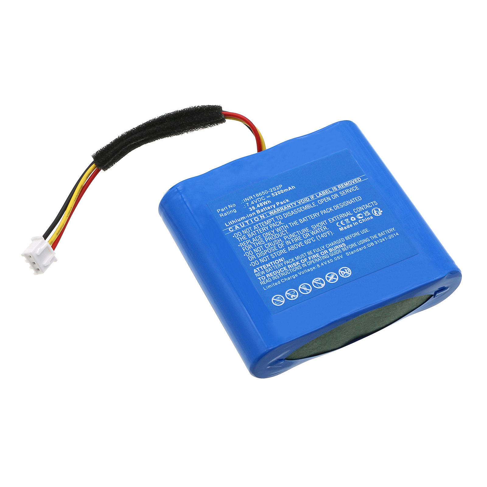 Synergy Digital Speaker Battery, Compatible with Philips INR18650-2S2P Speaker Battery (Li-ion, 7.4V, 5200mAh)