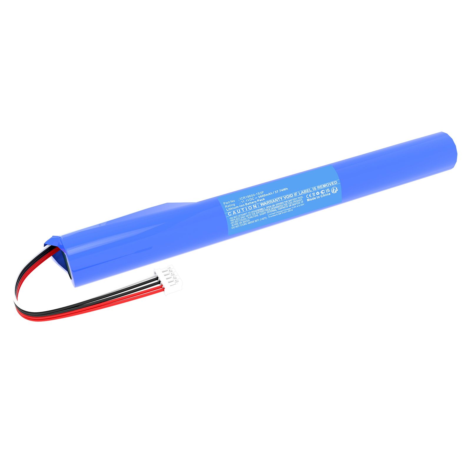 Synergy Digital Speaker Battery, Compatible with Philips ICR18650-1S3P Speaker Battery (Li-ion, 11.1V, 3400mAh)