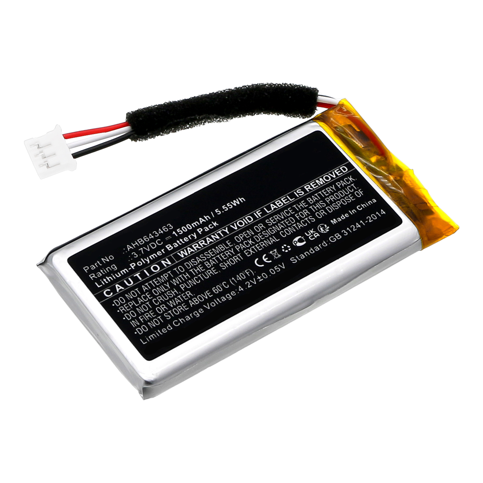 Synergy Digital Speaker Battery, Compatible with Divoom AHB643463 Speaker Battery (Li-Pol, 3.7V, 1500mAh)