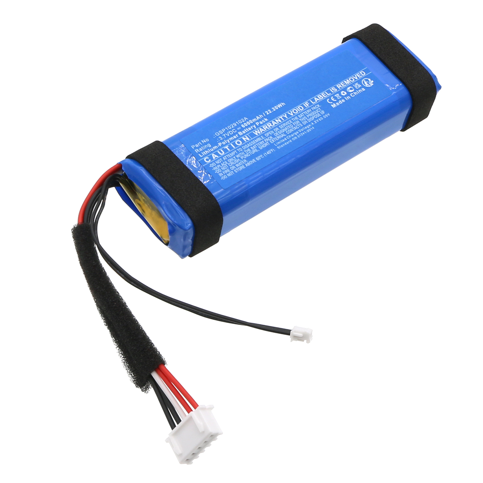 Synergy Digital Speaker Battery, Compatible with JBL GSP1029102A Speaker Battery (Li-Pol, 3.7V, 6000mAh)