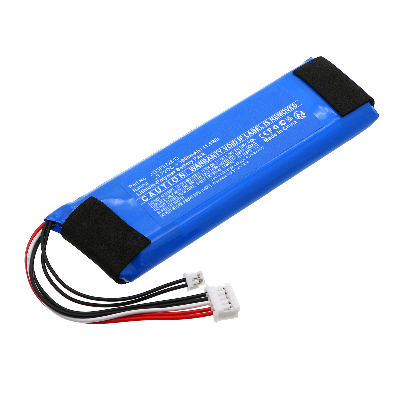 Synergy Digital Speaker Battery, Compatible with JBL GSP872693 Speaker Battery (Li-Pol, 3.7V, 3000mAh)