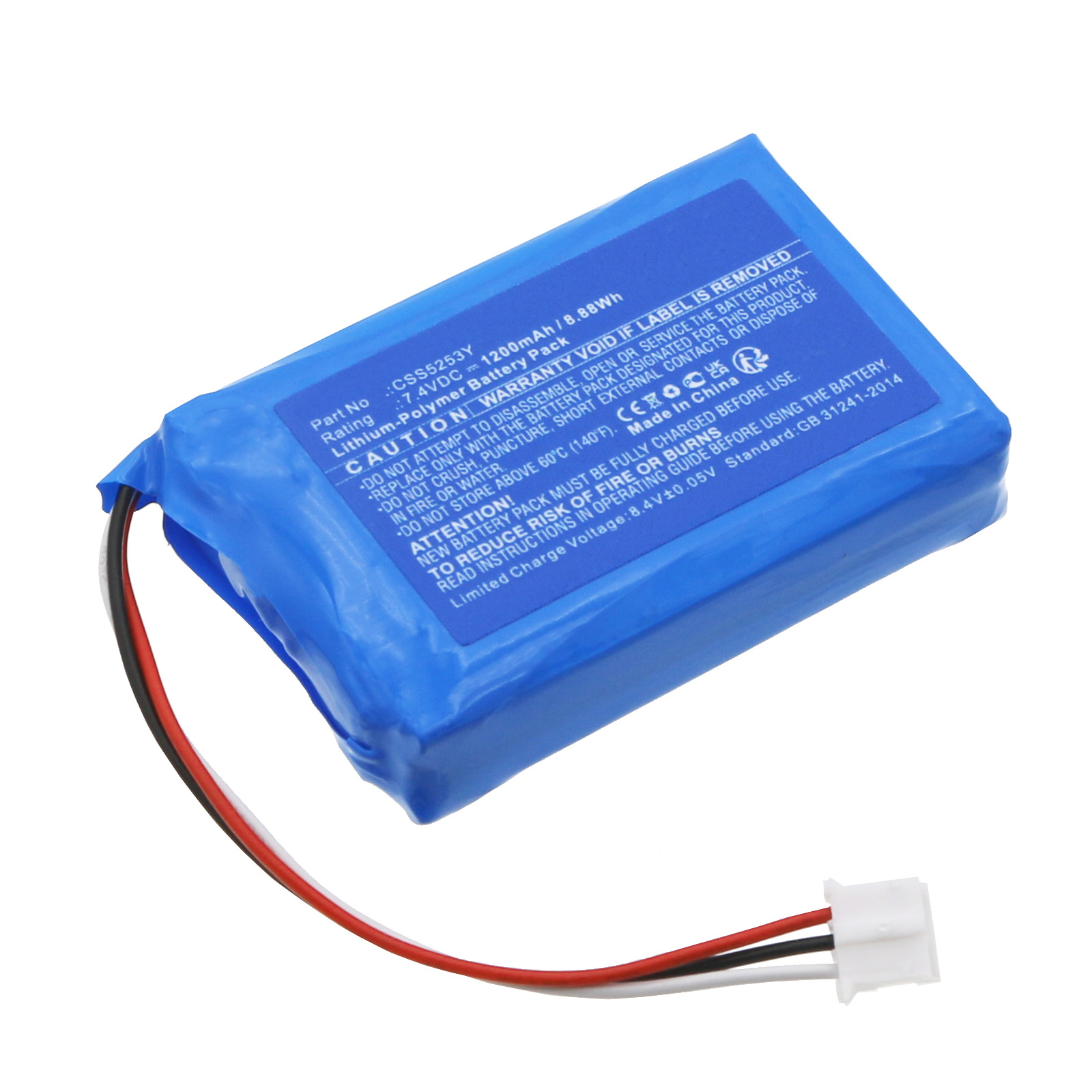 Synergy Digital Speaker Battery, Compatible with Philips CSS5253Y Speaker Battery (Li-Pol, 7.4V, 1200mAh)