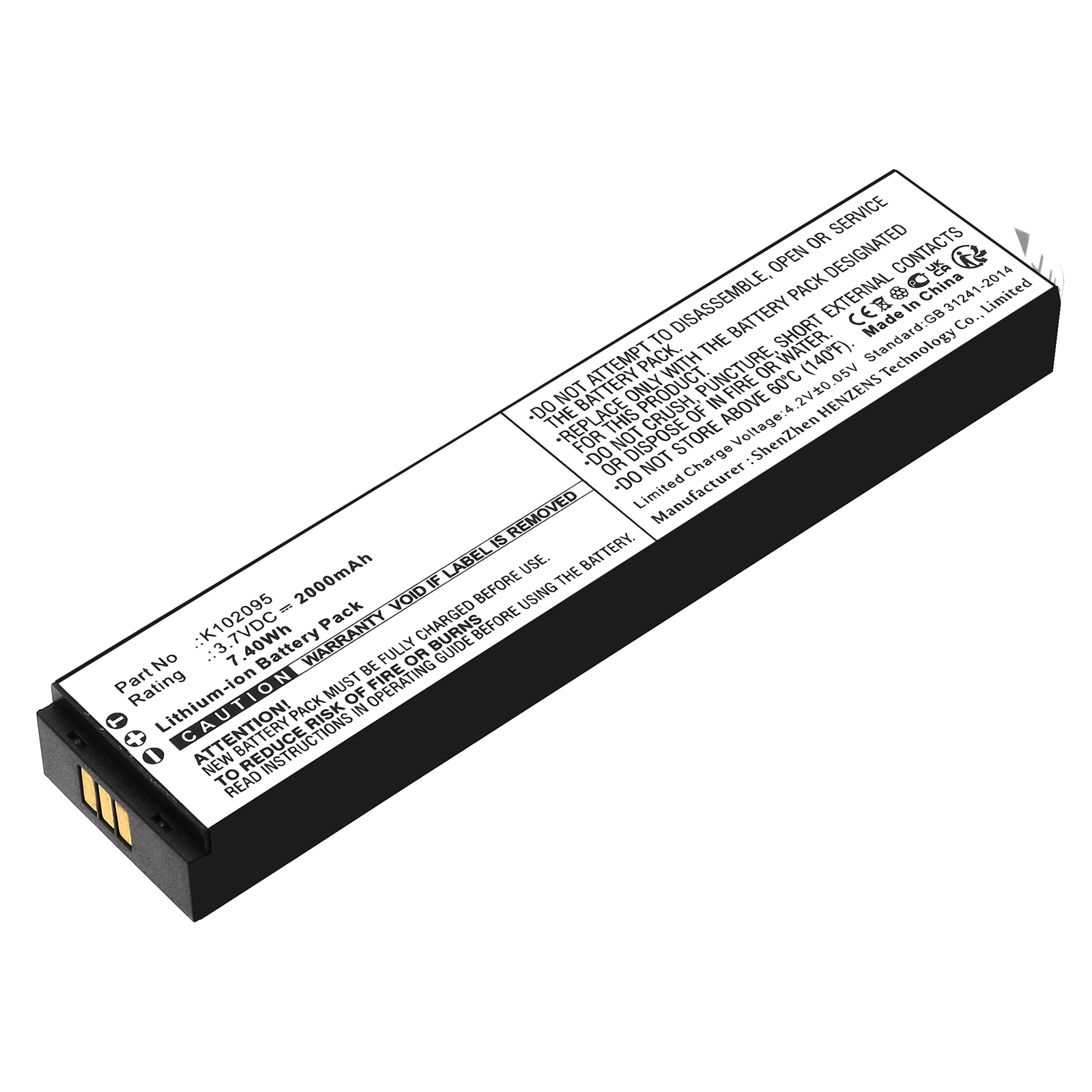 Synergy Digital Digital Camera Battery, Compatible with Hook-Eye K102095 Digital Camera Battery (Li-ion, 3.7V, 2000mAh)