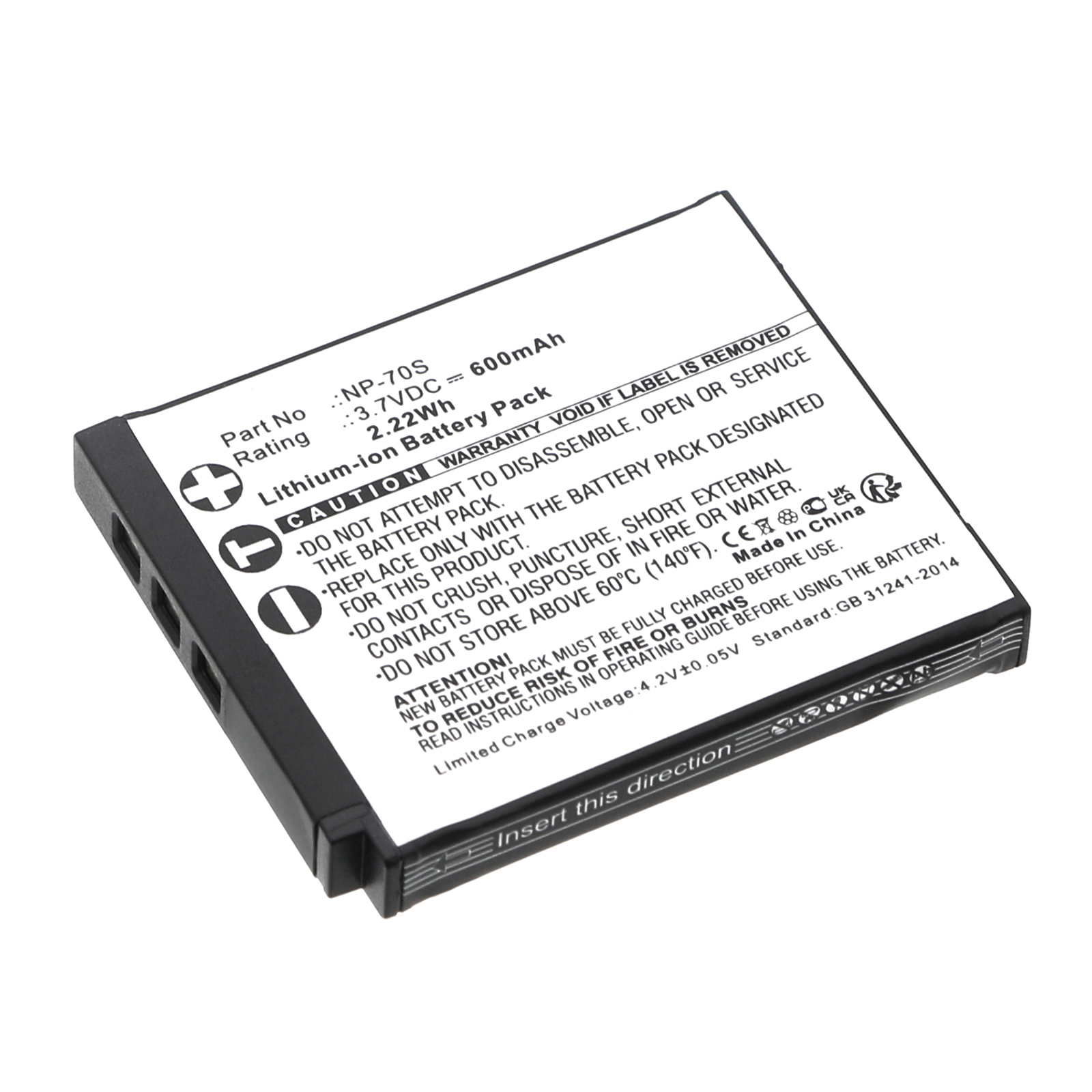 Synergy Digital Digital Camera Battery, Compatible with Fujifilm NP-70S Digital Camera Battery (Li-ion, 3.7V, 600mAh)