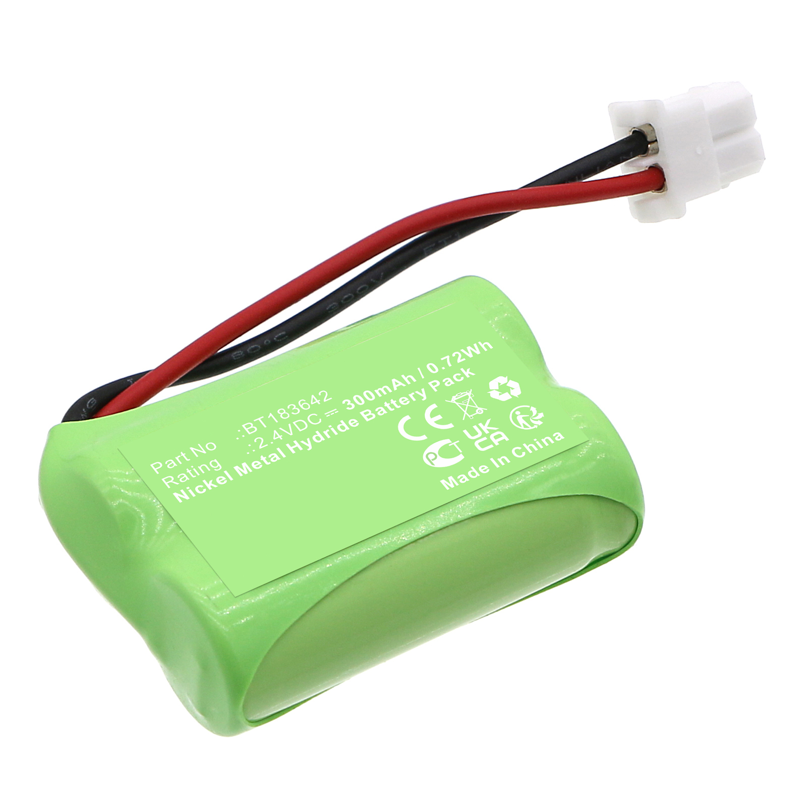 Synergy Digital Cordless Phone Battery, Compatible with VTech BT183642 Cordless Phone Battery (Ni-MH, 2.4V, 300mAh)