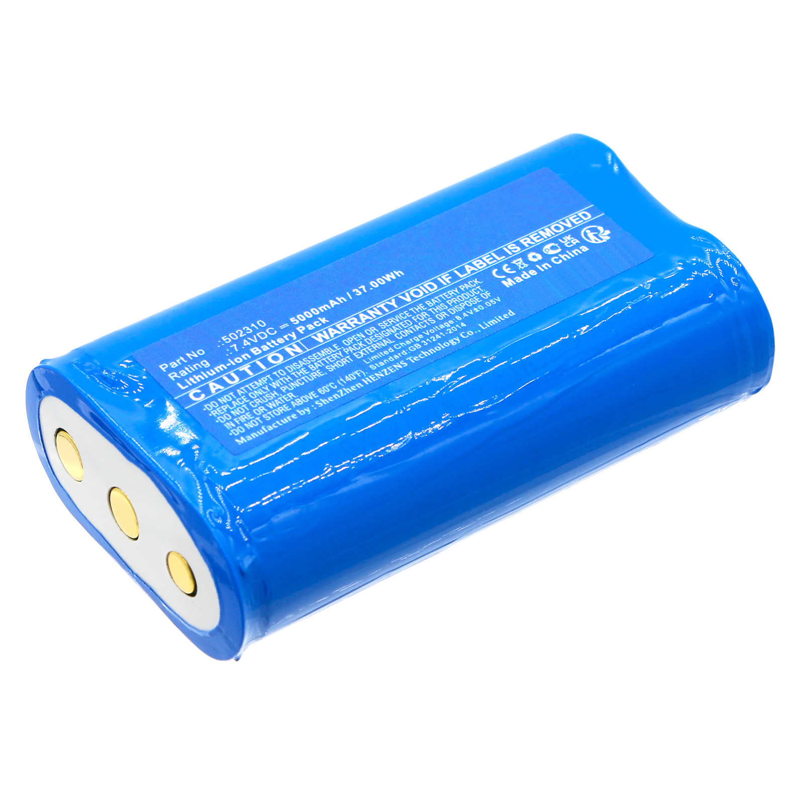 Synergy Digital Flashlight Battery, Compatible with Ledlenser 502310 Flashlight Battery (Li-ion, 7.4V, 5000mAh)