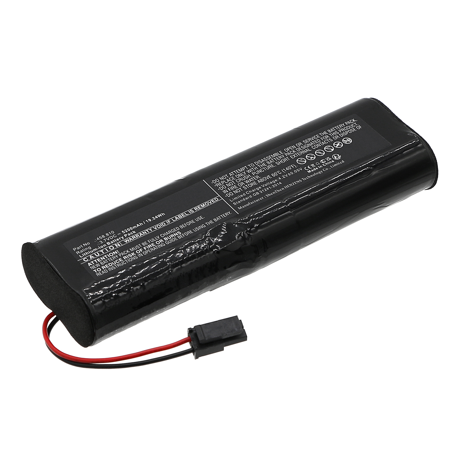 Synergy Digital Flashlight Battery, Compatible with Acculux 458.810 Flashlight Battery (Li-ion, 3.7V, 5200mAh)