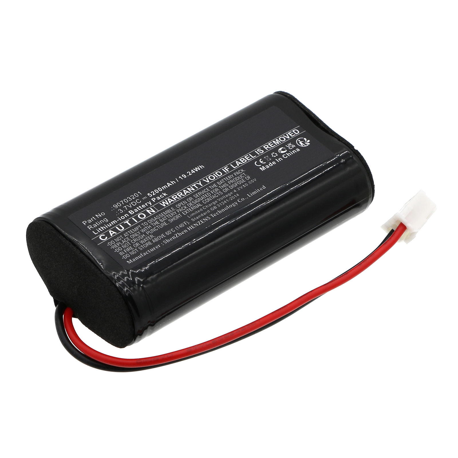 Synergy Digital Flashlight Battery, Compatible with ADARO 90703201 Flashlight Battery (Li-ion, 3.7V, 5200mAh)