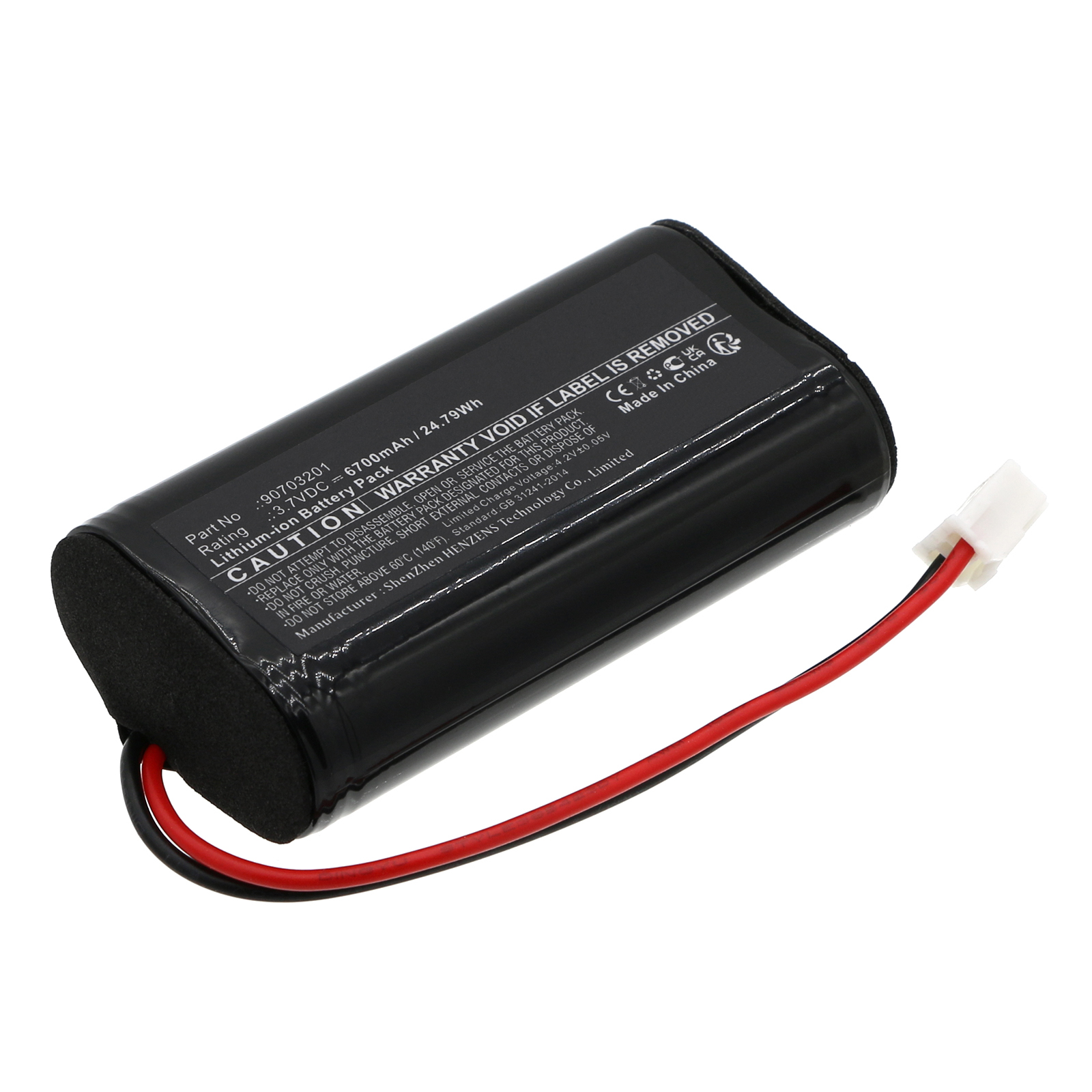 Synergy Digital Flashlight Battery, Compatible with ADARO 90703201 Flashlight Battery (Li-ion, 3.7V, 6700mAh)