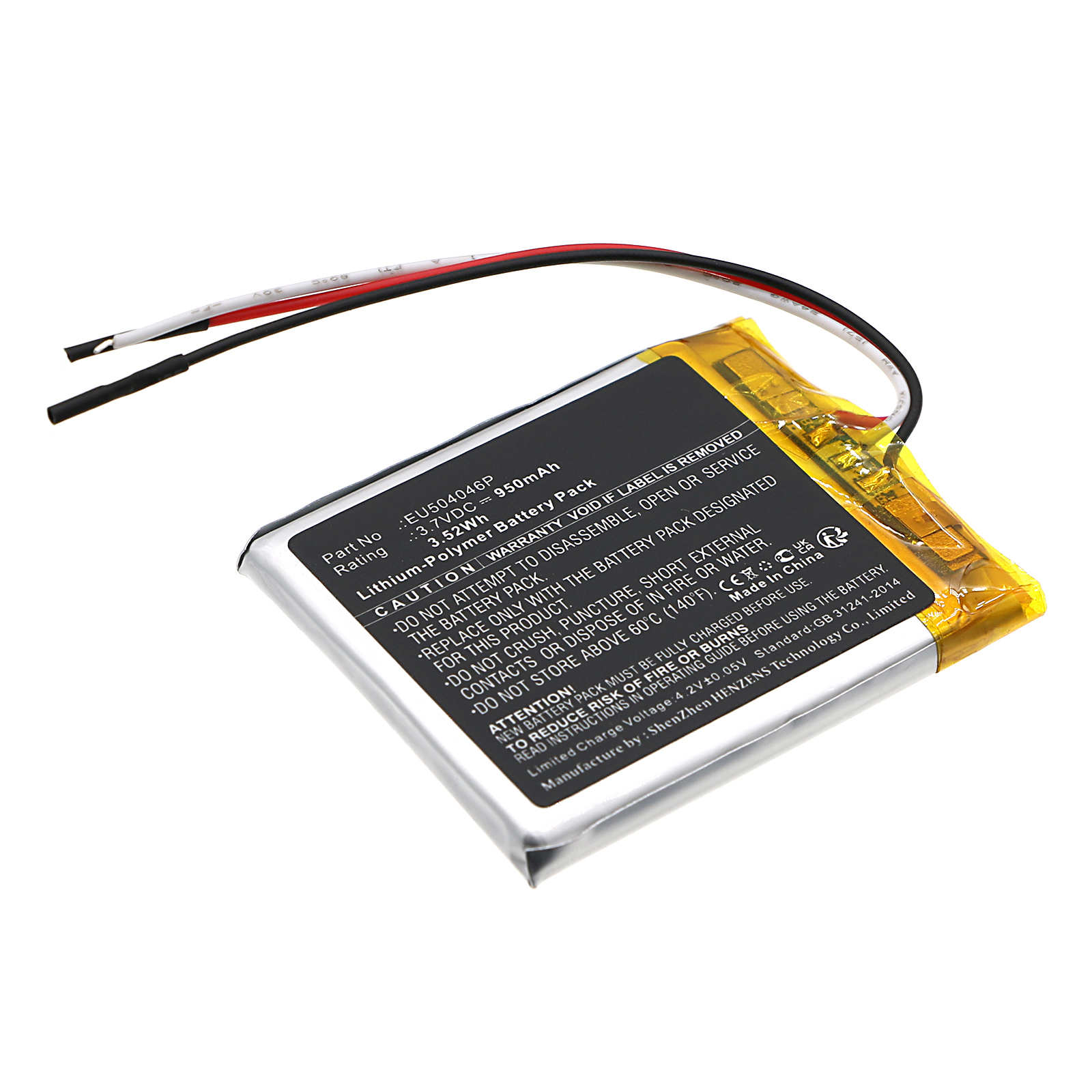 Synergy Digital GPS Battery, Compatible with RAND MCNALLY EU504046P GPS Battery (Li-Pol, 3.7V, 950mAh)