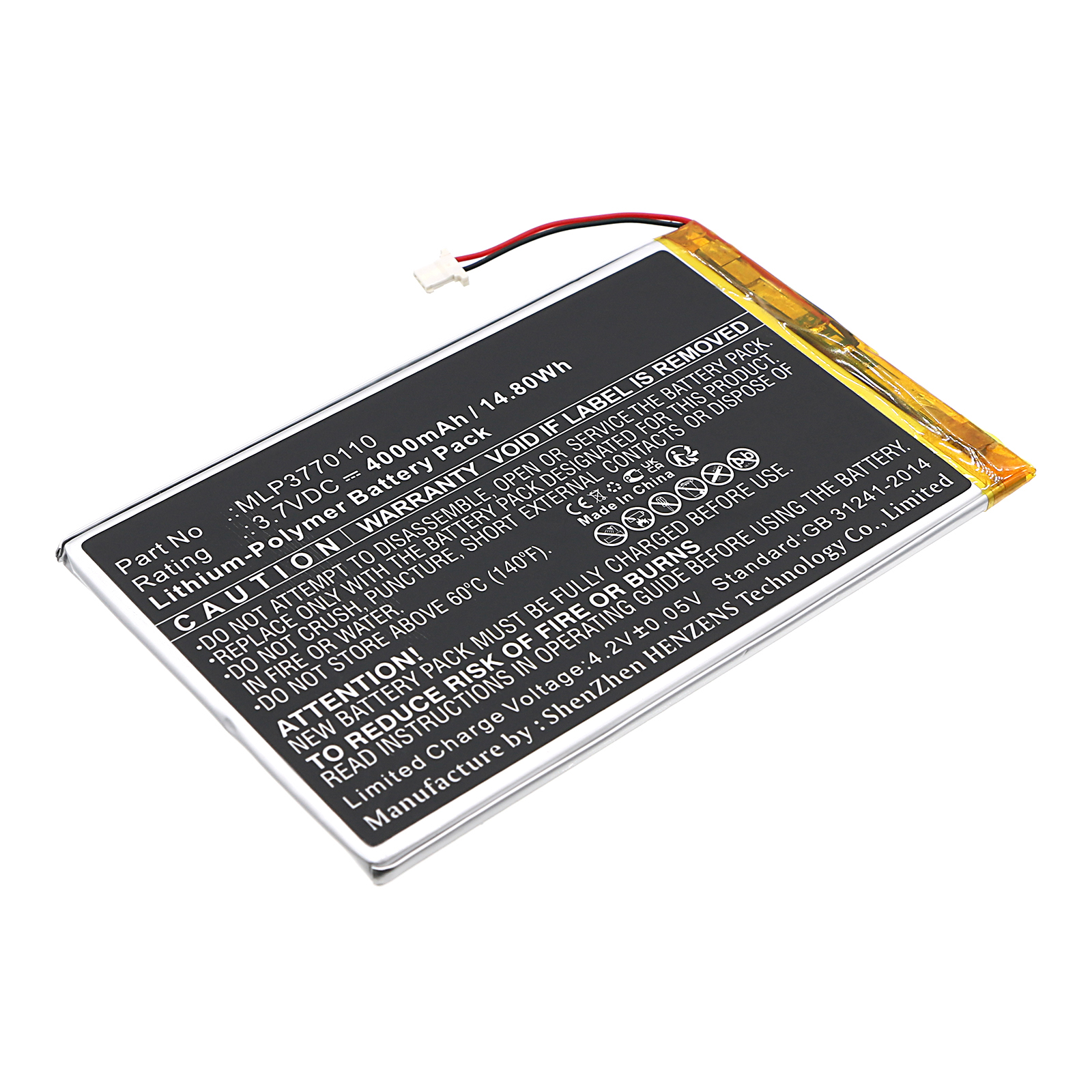 Synergy Digital GPS Battery, Compatible with RAND McNally MLP3770110 GPS Battery (Li-Pol, 3.7V, 4000mAh)