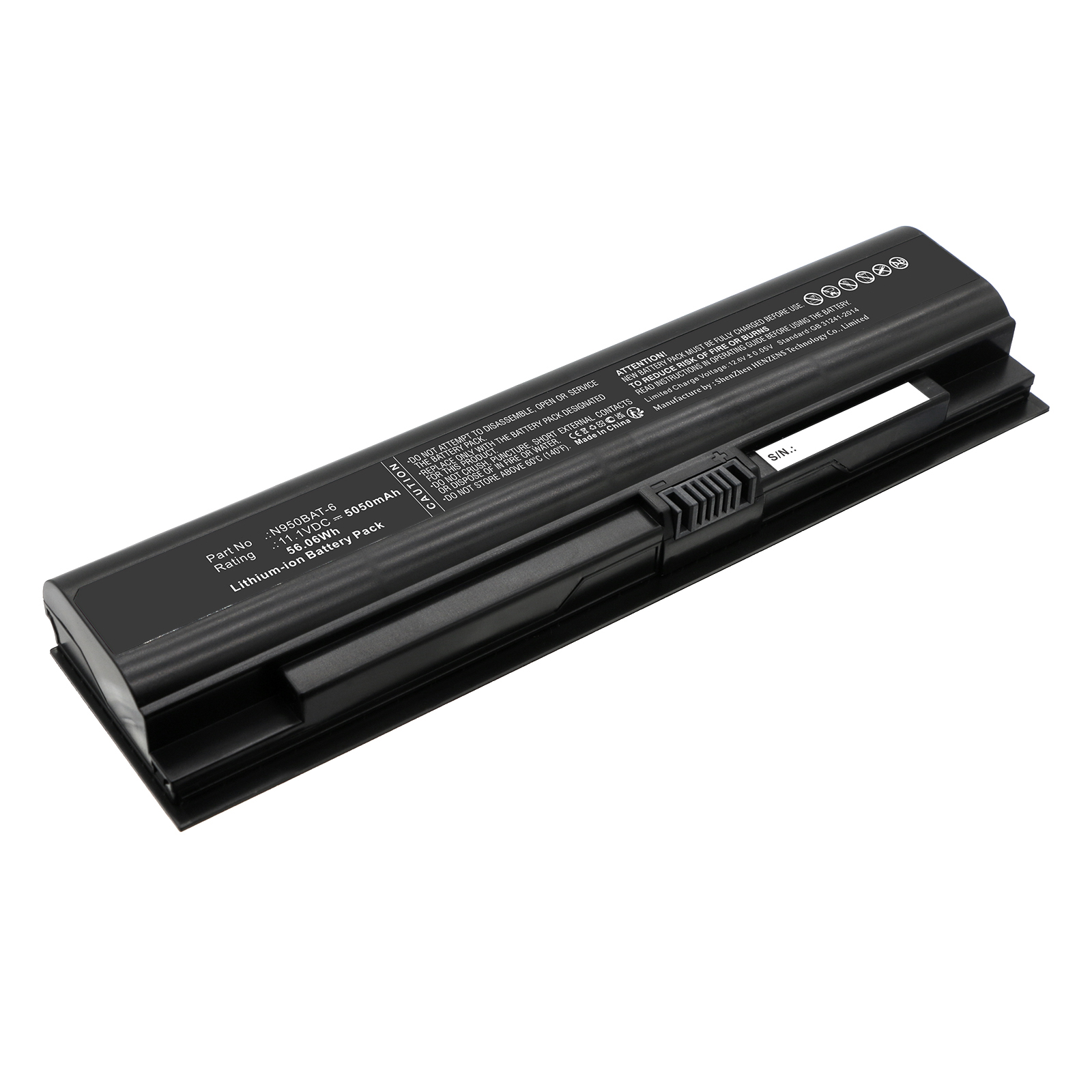 Synergy Digital Laptop Battery, Compatible with Clevo N950BAT-6 Laptop Battery (Li-ion, 11.1V, 5050mAh)