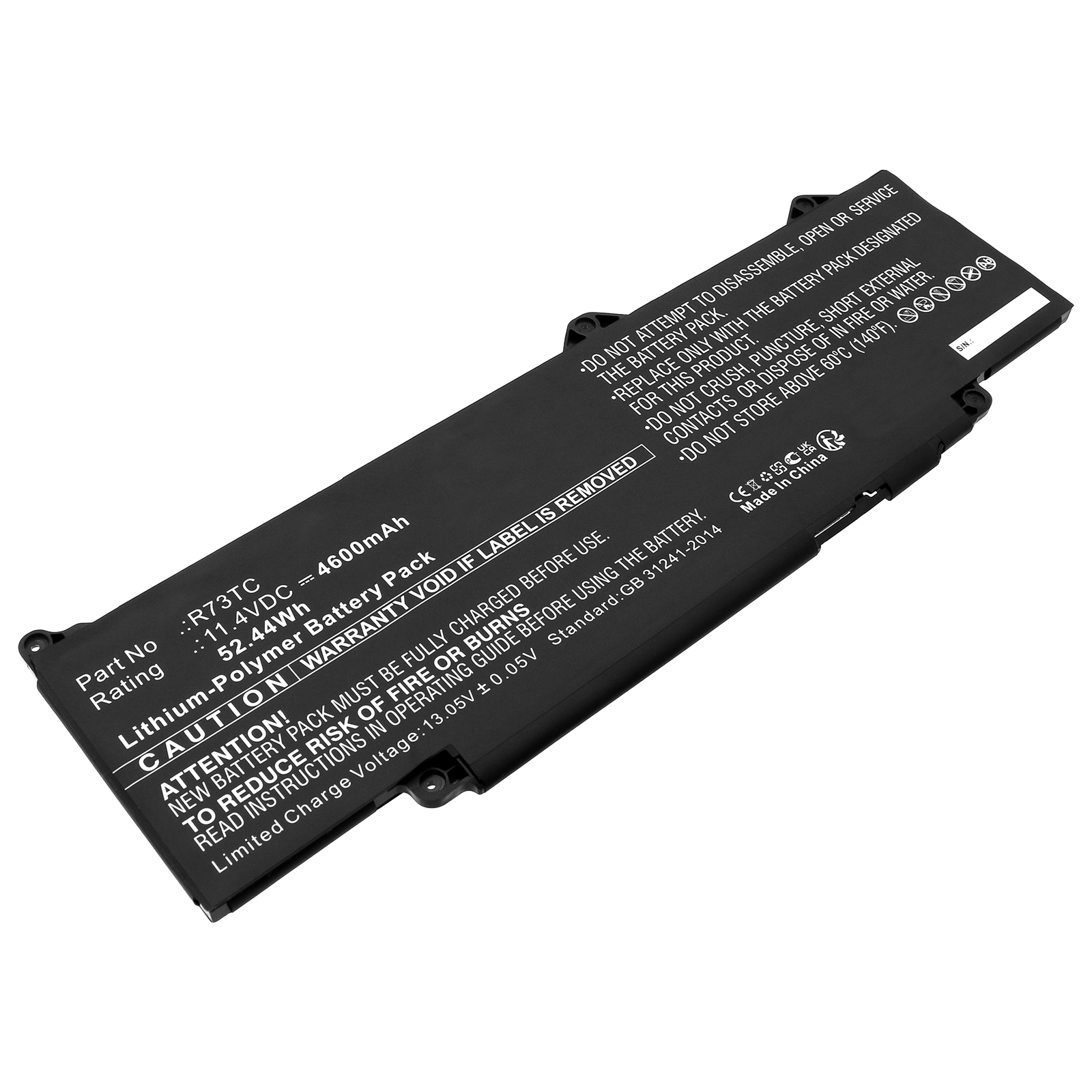 Synergy Digital Laptop Battery, Compatible with DELL DR02P Laptop Battery (Li-ion, 11.4V, 4600mAh)