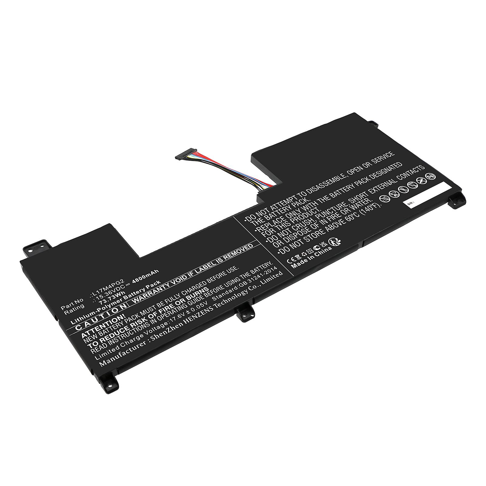 Synergy Digital Laptop Battery, Compatible with Lenovo L17C4PG2 Laptop Battery (Li-Pol, 15.36V, 4800mAh)