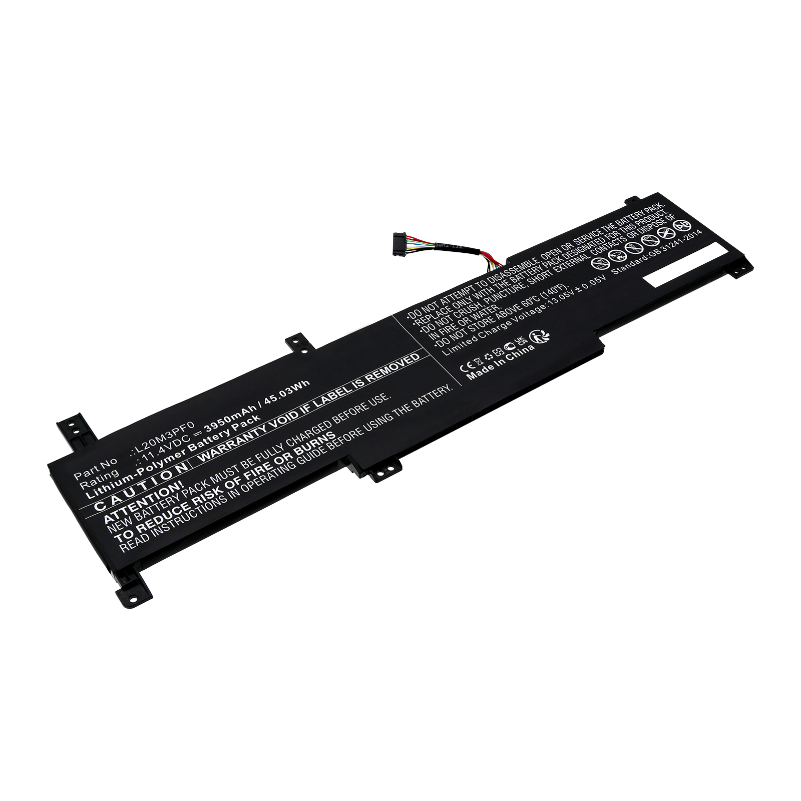 Synergy Digital Laptop Battery, Compatible with Lenovo L20C3PF0 Laptop Battery (Li-Pol, 11.4V, 3950mAh)