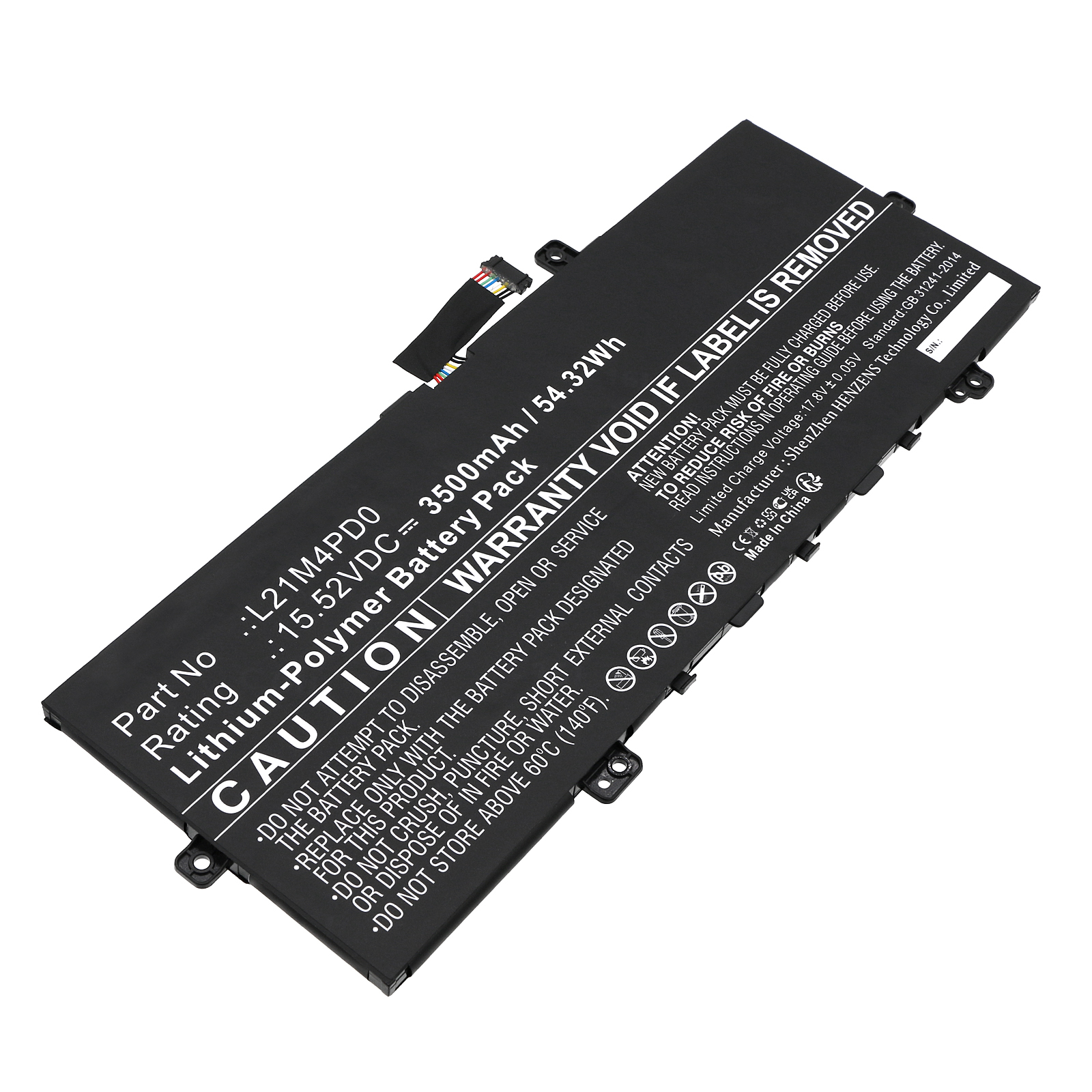 Synergy Digital Laptop Battery, Compatible with Lenovo L21B4PD0 Laptop Battery (Li-Pol, 15.52V, 3500mAh)