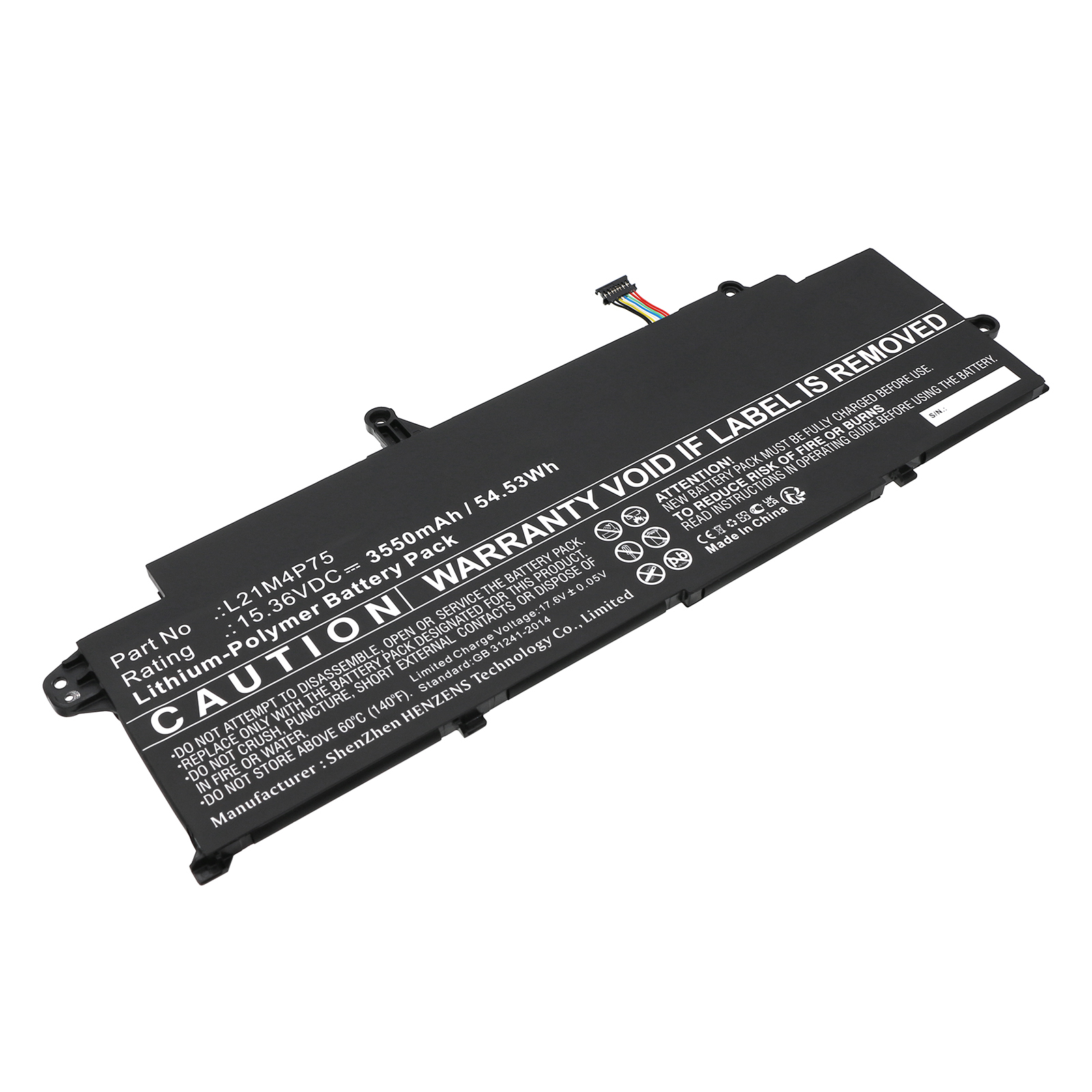 Synergy Digital Laptop Battery, Compatible with Lenovo L21D4P74 Laptop Battery (Li-Pol, 15.36V, 3550mAh)