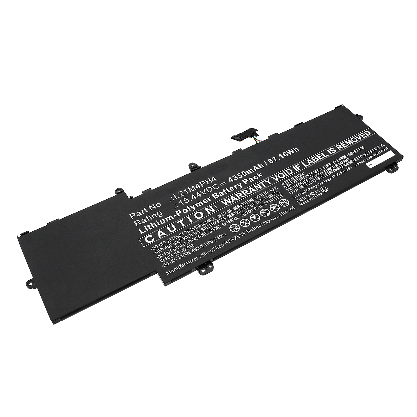 Synergy Digital Laptop Battery, Compatible with Lenovo L21C4PH4 Laptop Battery (Li-Pol, 15.44V, 4350mAh)