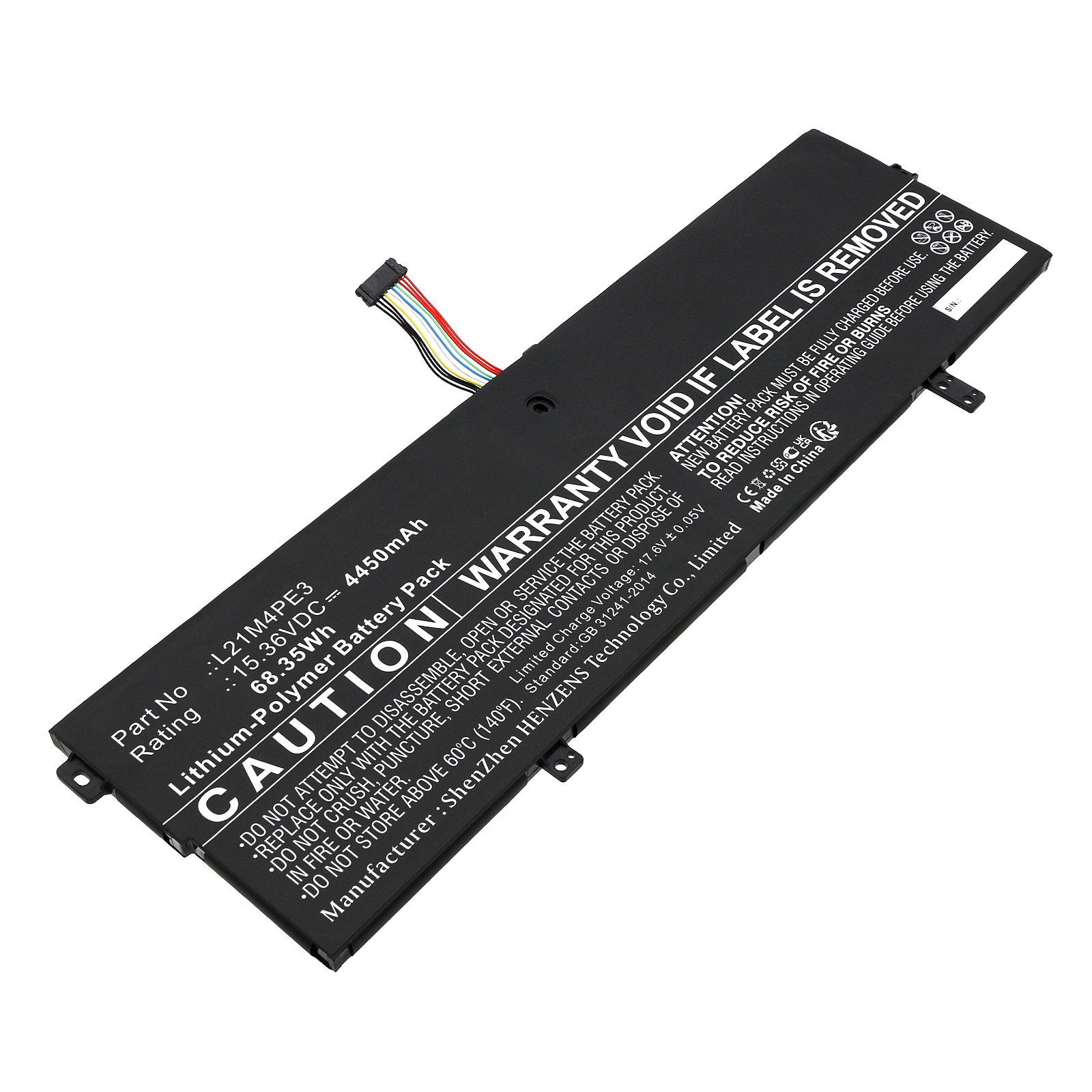 Synergy Digital Laptop Battery, Compatible with Lenovo L21M4PE3 Laptop Battery (Li-Pol, 15.36V, 4450mAh)