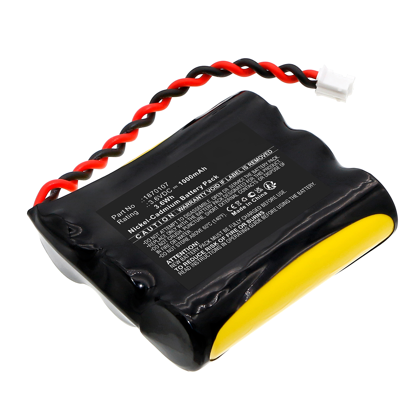 Synergy Digital Medical Battery, Compatible with Phillips 1870107 Medical Battery (Ni-CD, 3.6V, 1000mAh)