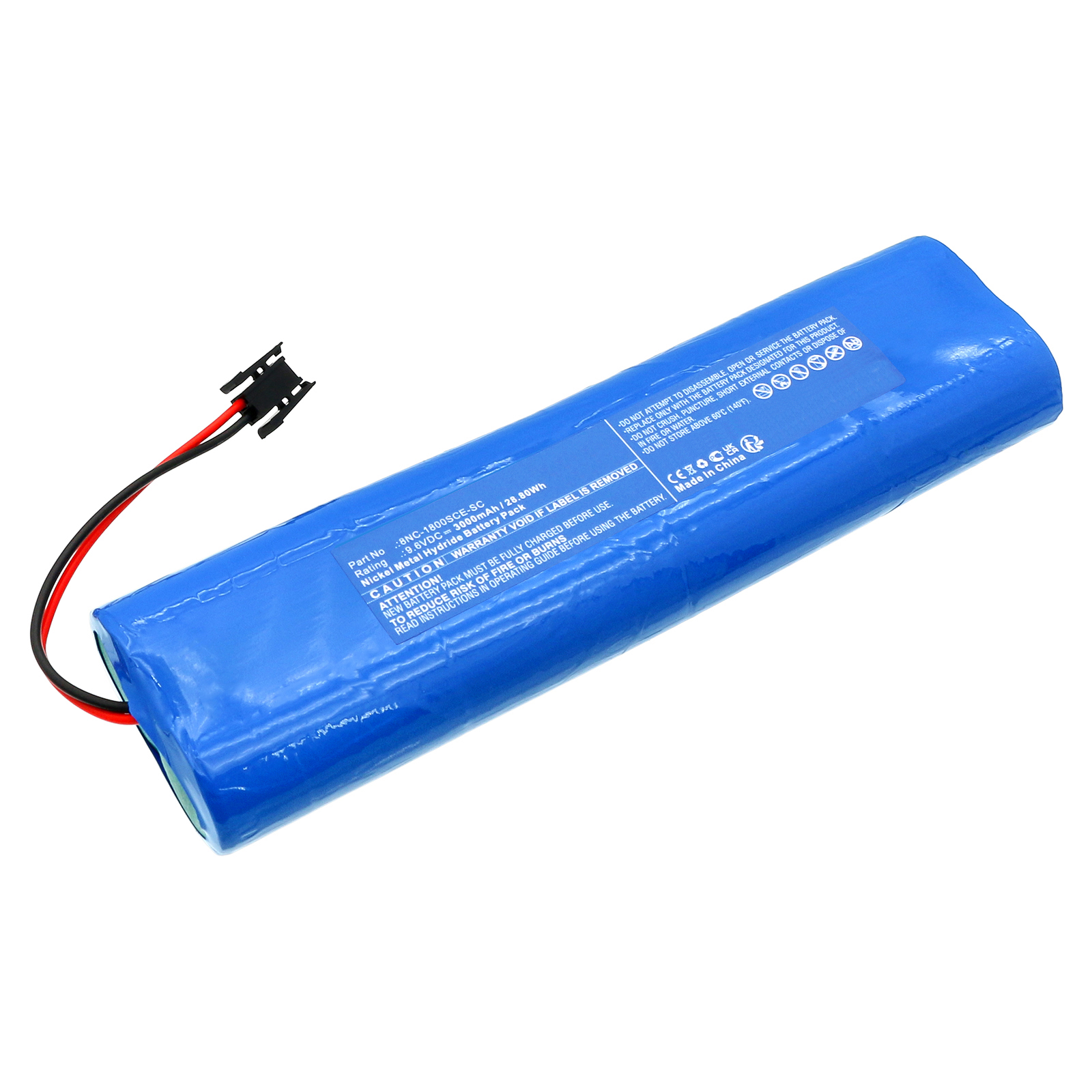 Synergy Digital Medical Battery, Compatible with Fukuda 8NC1800SCE Medical Battery (Ni-MH, 9.6V, 3000mAh)