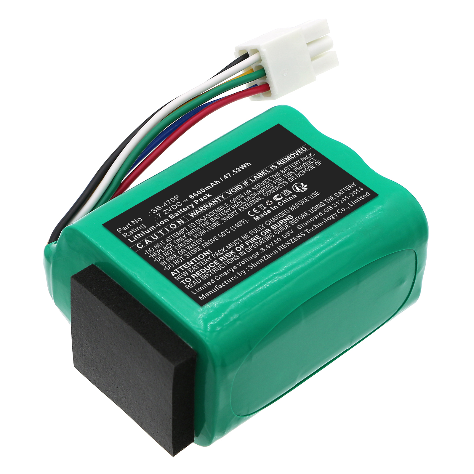 Synergy Digital Medical Battery, Compatible with Nihon Kohden SB-470P Medical Battery (Li-ion, 7.2V, 6600mAh)
