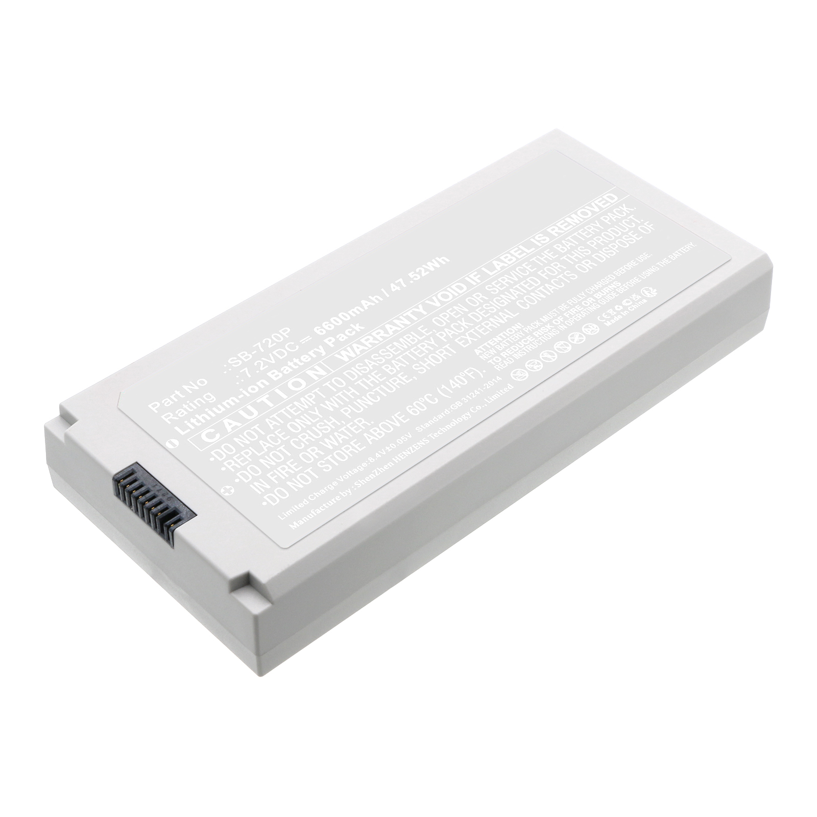 Synergy Digital Medical Battery, Compatible with Nihon Kohden SB-720P Medical Battery (Li-ion, 7.2V, 6600mAh)
