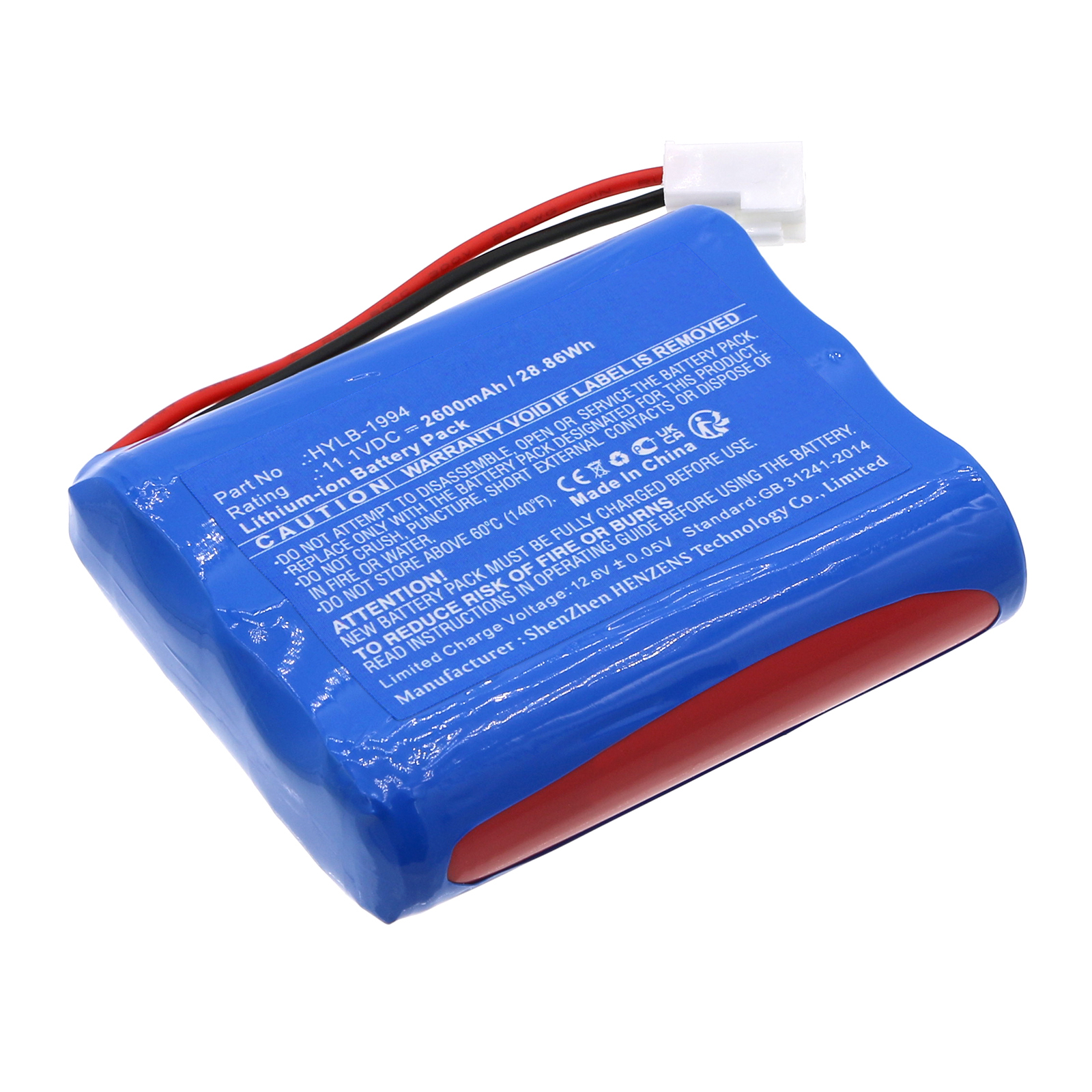 Synergy Digital Medical Battery, Compatible with Biocare HYLB-1994 Medical Battery (Li-ion, 11.1V, 2600mAh)