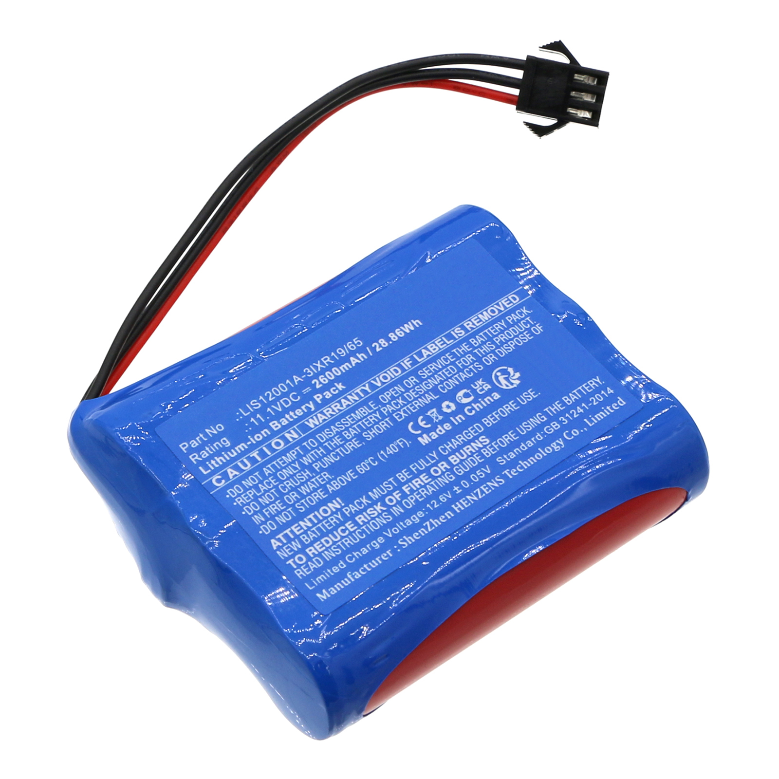 Synergy Digital Medical Battery, Compatible with Biolight LIS12001A-3IXR19/65 Medical Battery (Li-ion, 11.1V, 2600mAh)