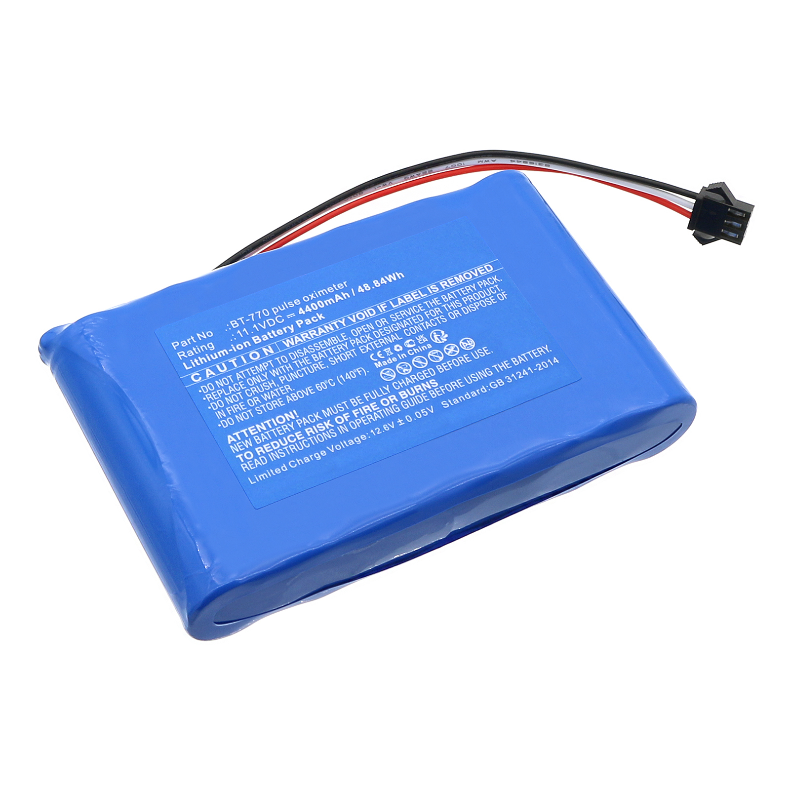 Synergy Digital Medical Battery, Compatible with Bistos BT740 pulse oximeter Medical Battery (Li-ion, 11.1V, 4400mAh)