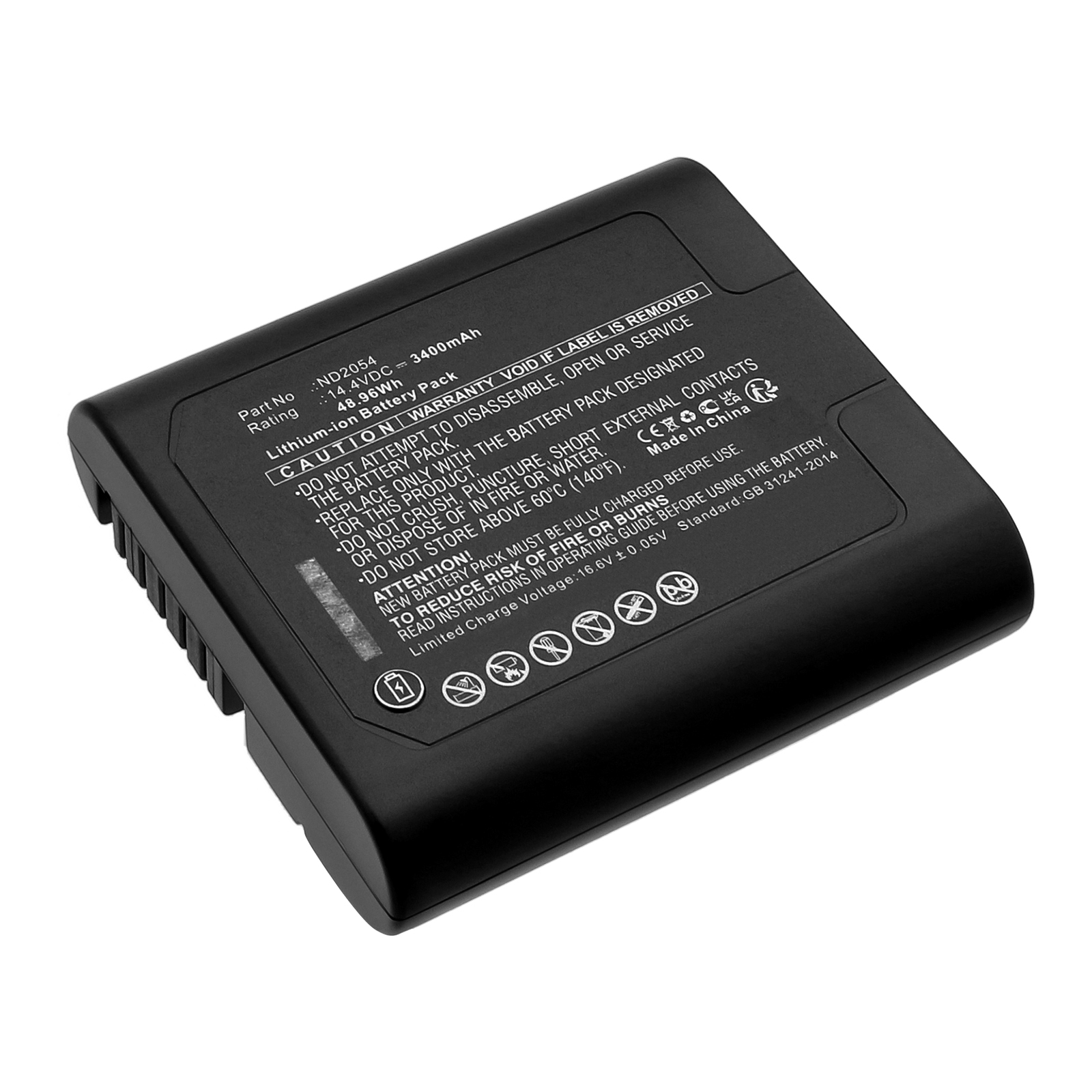 Synergy Digital Medical Battery, Compatible with INSPIRED ENERGY ND2054 Medical Battery (Li-ion, 14.4V, 3400mAh)