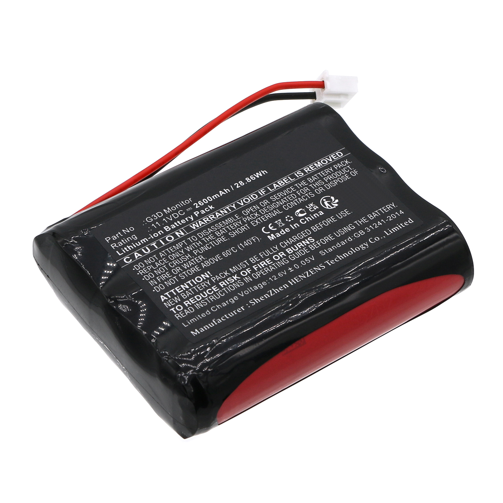 Synergy Digital Medical Battery, Compatible with Meditech G3D Monitor Medical Battery (Li-ion, 11.1V, 2600mAh)