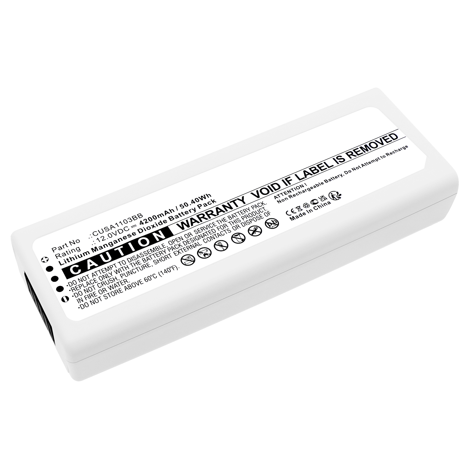 Synergy Digital Medical Battery, Compatible with CU Medical 110779-O Medical Battery (Li-MnO2, 12V, 4200mAh)