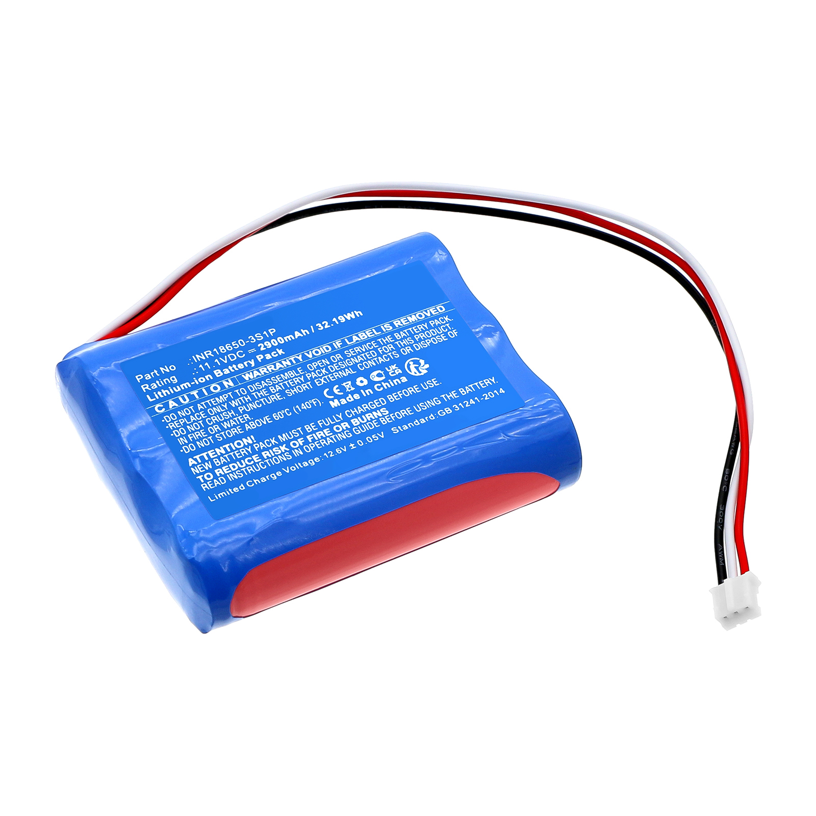 Synergy Digital Medical Battery, Compatible with Medcaptain INR18650-3S1P Medical Battery (Li-ion, 11.1V, 2900mAh)