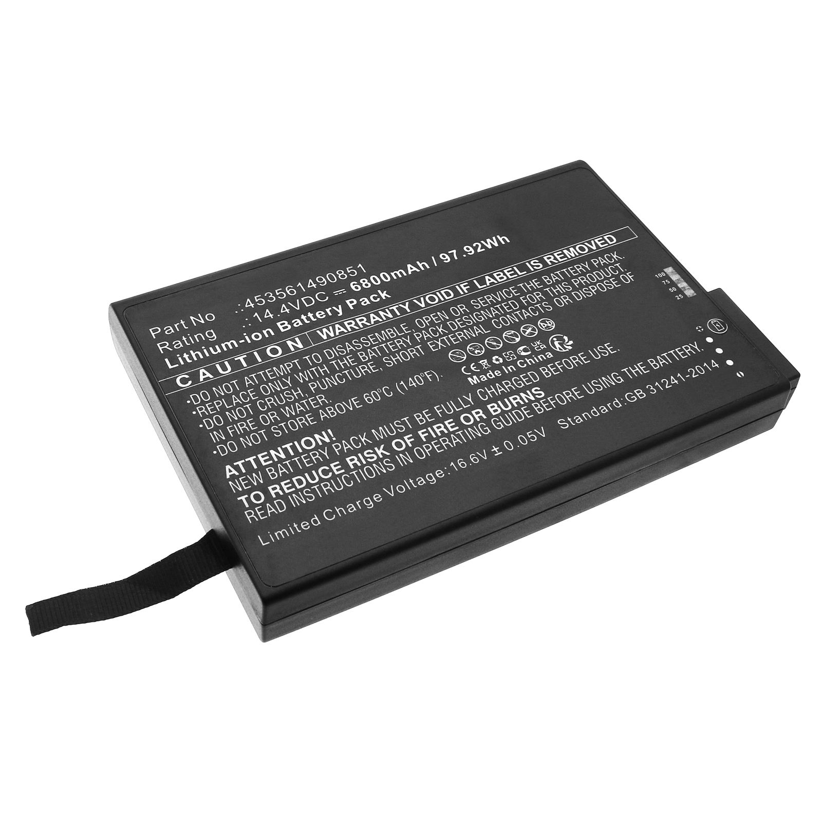 Synergy Digital Medical Battery, Compatible with Philips 453561490851 Medical Battery (Li-ion, 14.4V, 6800mAh)