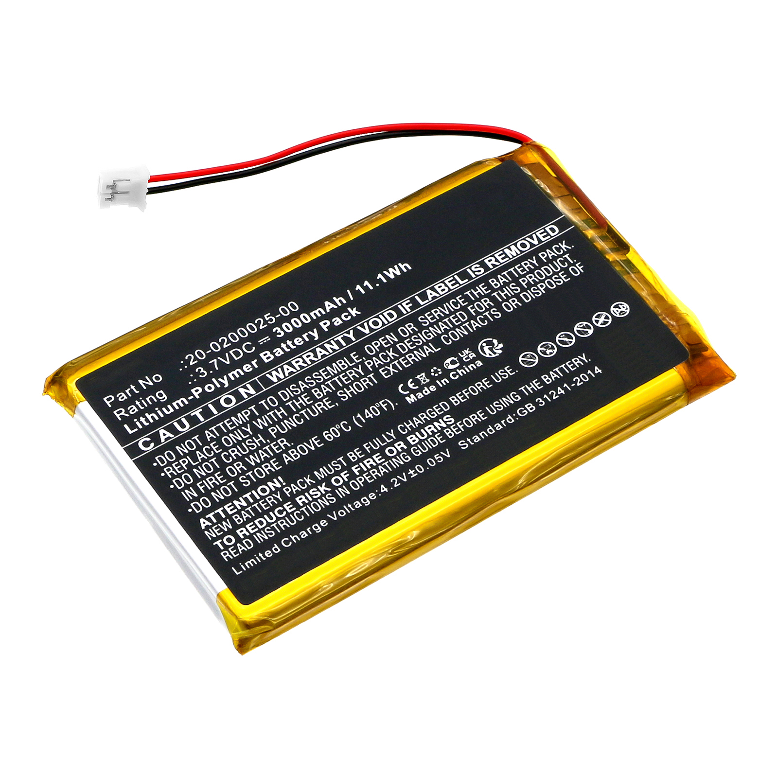 Synergy Digital Medical Battery, Compatible with Bistos 20-0200025-00 Medical Battery (Li-Pol, 3.7V, 3000mAh)