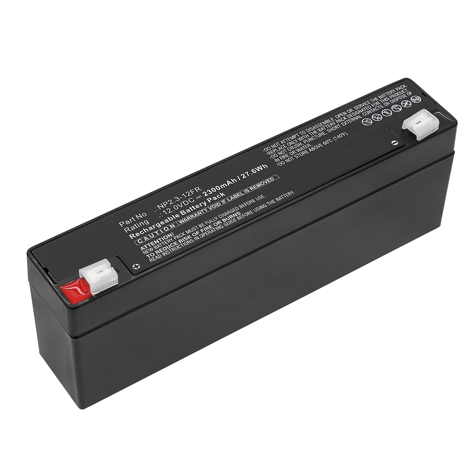 Synergy Digital Medical Battery, Compatible with Schiller NP2.3-12FR Medical Battery (Sealed Lead Acid, 12V, 2300mAh)