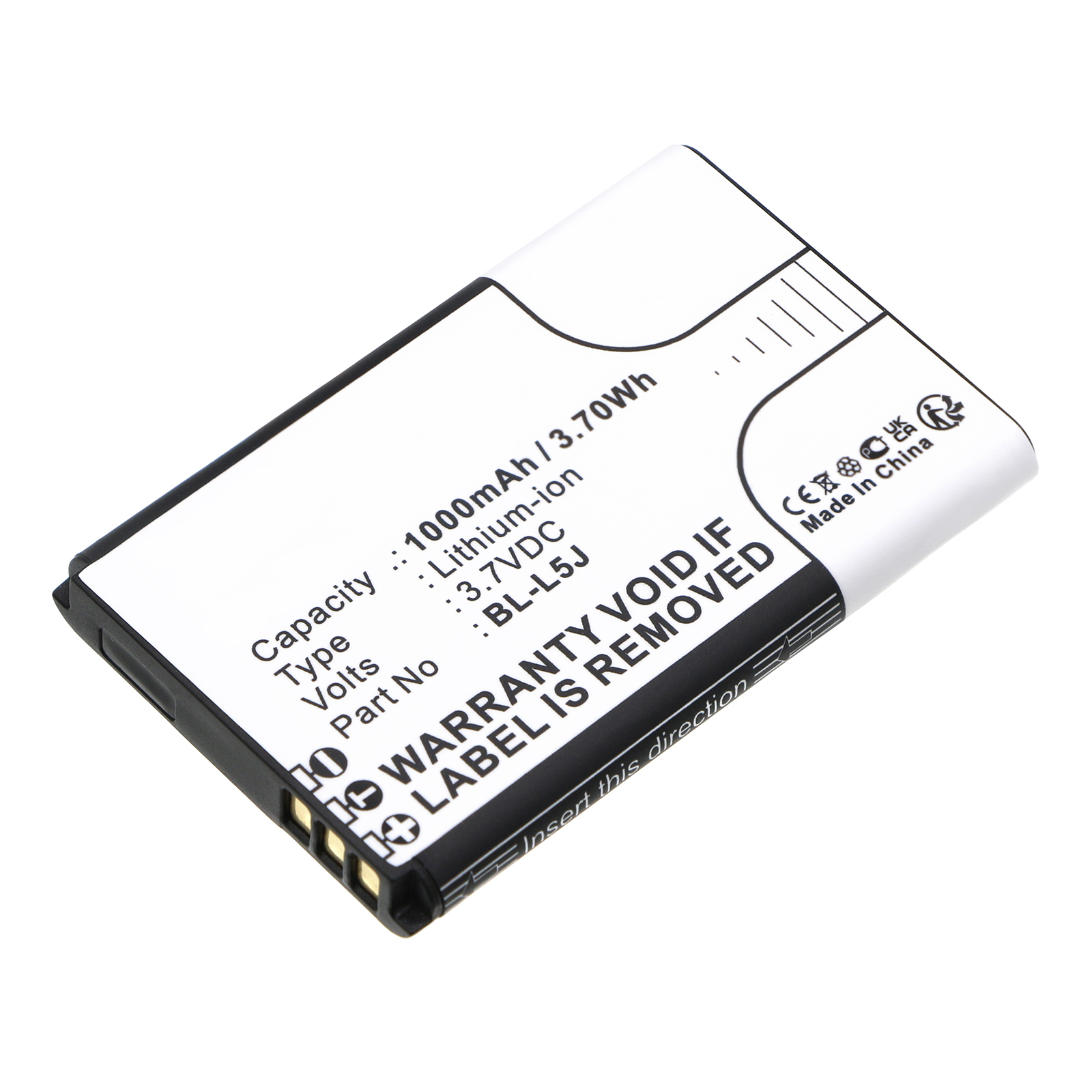 Synergy Digital Cell Phone Battery, Compatible with Nokia BL-L5J Cell Phone Battery (Li-ion, 3.7V, 1000mAh)