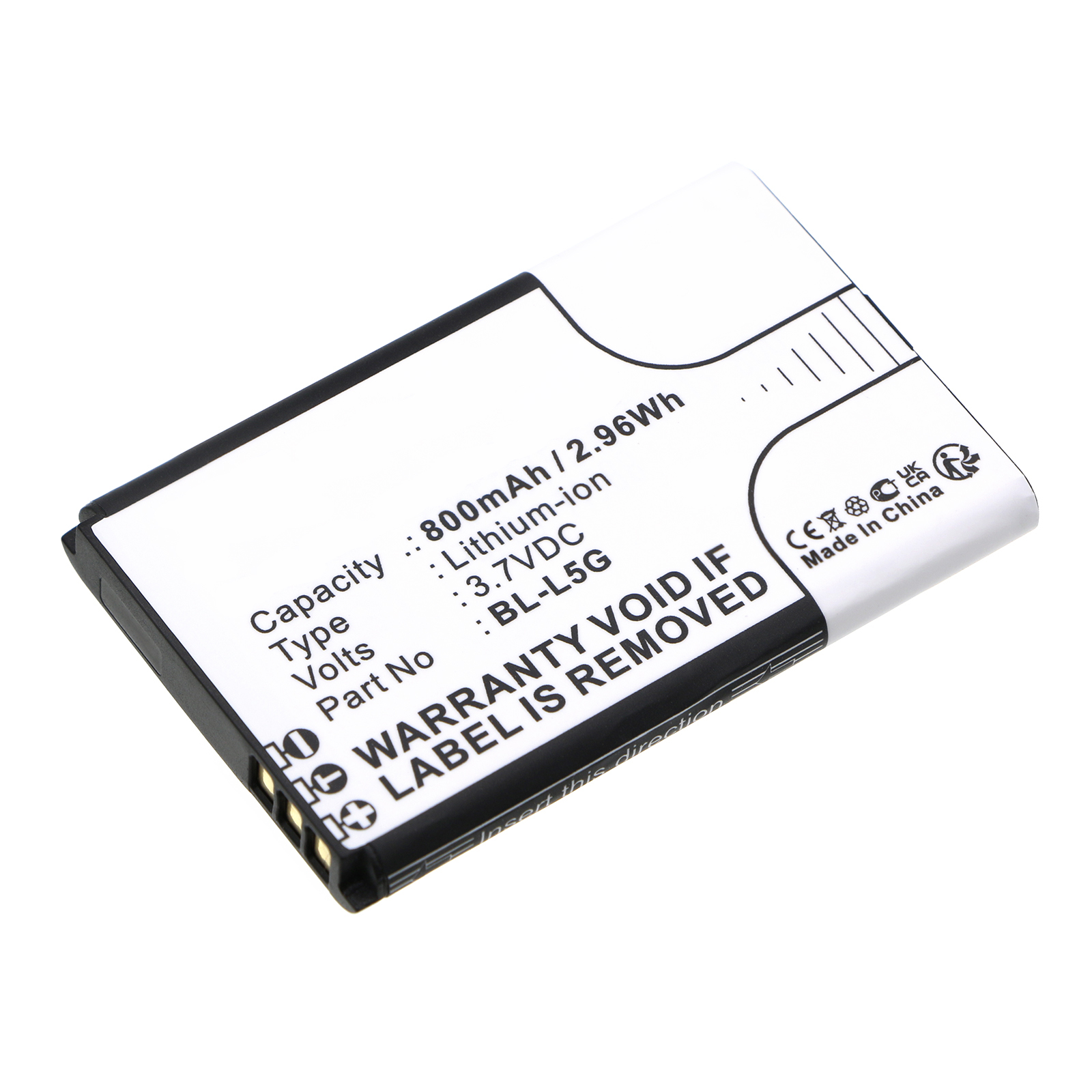 Synergy Digital Cell Phone Battery, Compatible with Nokia BL-L5G Cell Phone Battery (Li-ion, 3.7V, 800mAh)