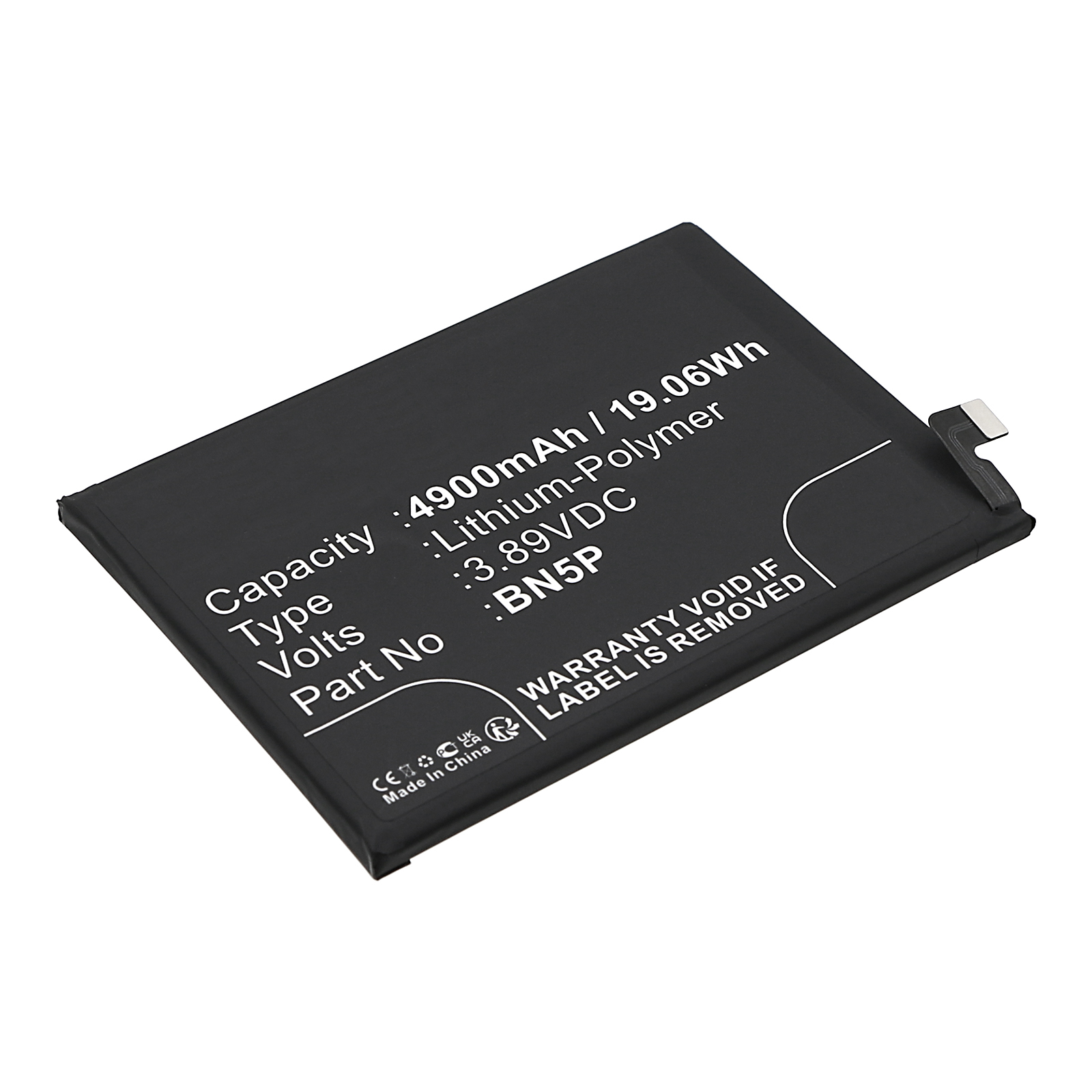 Synergy Digital Cell Phone Battery, Compatible with Redmi BN5P Cell Phone Battery (Li-Pol, 3.89V, 4900mAh)